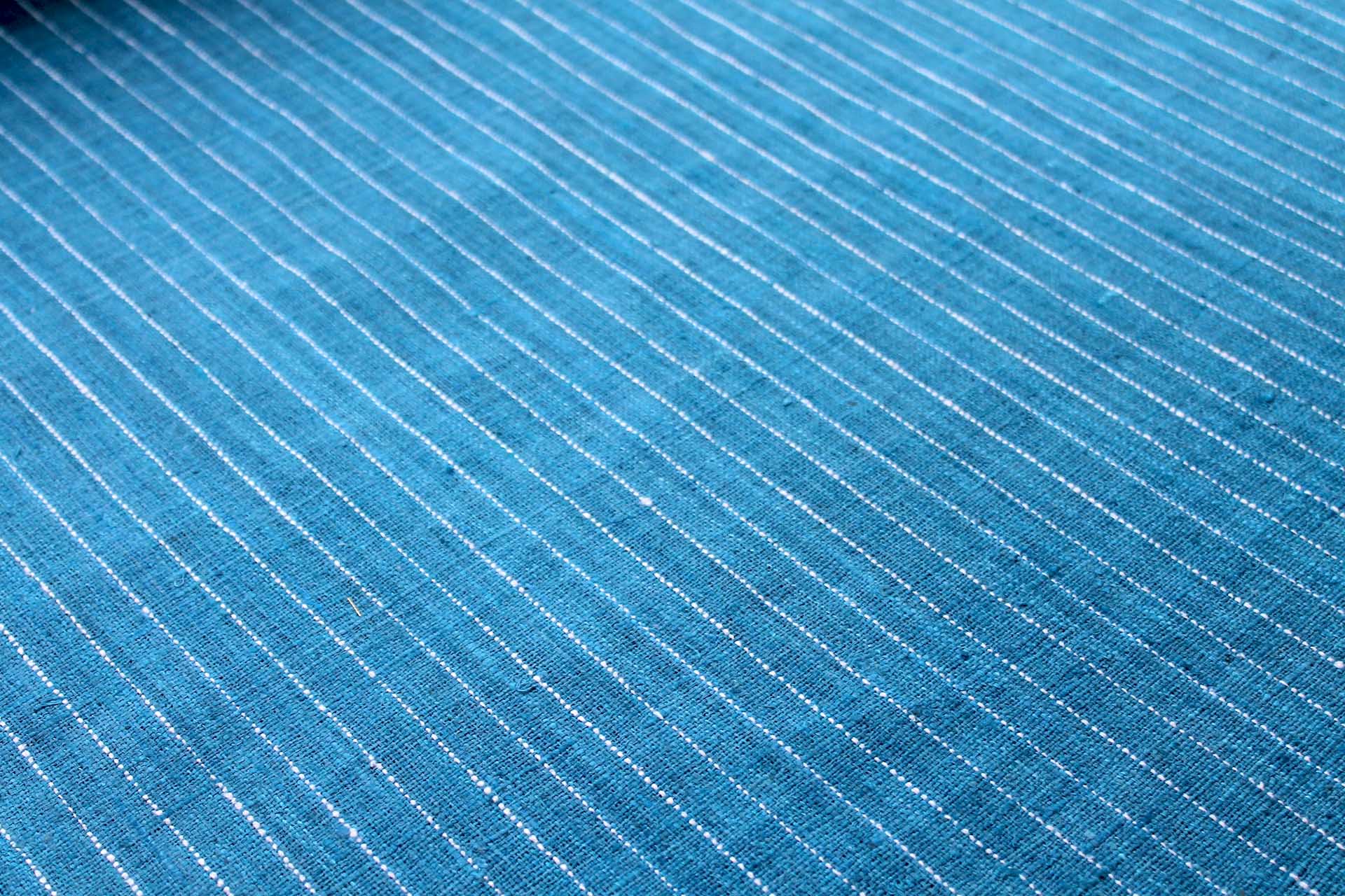Pinstripe Silk Matka - Teal fabric, image 2 of 5