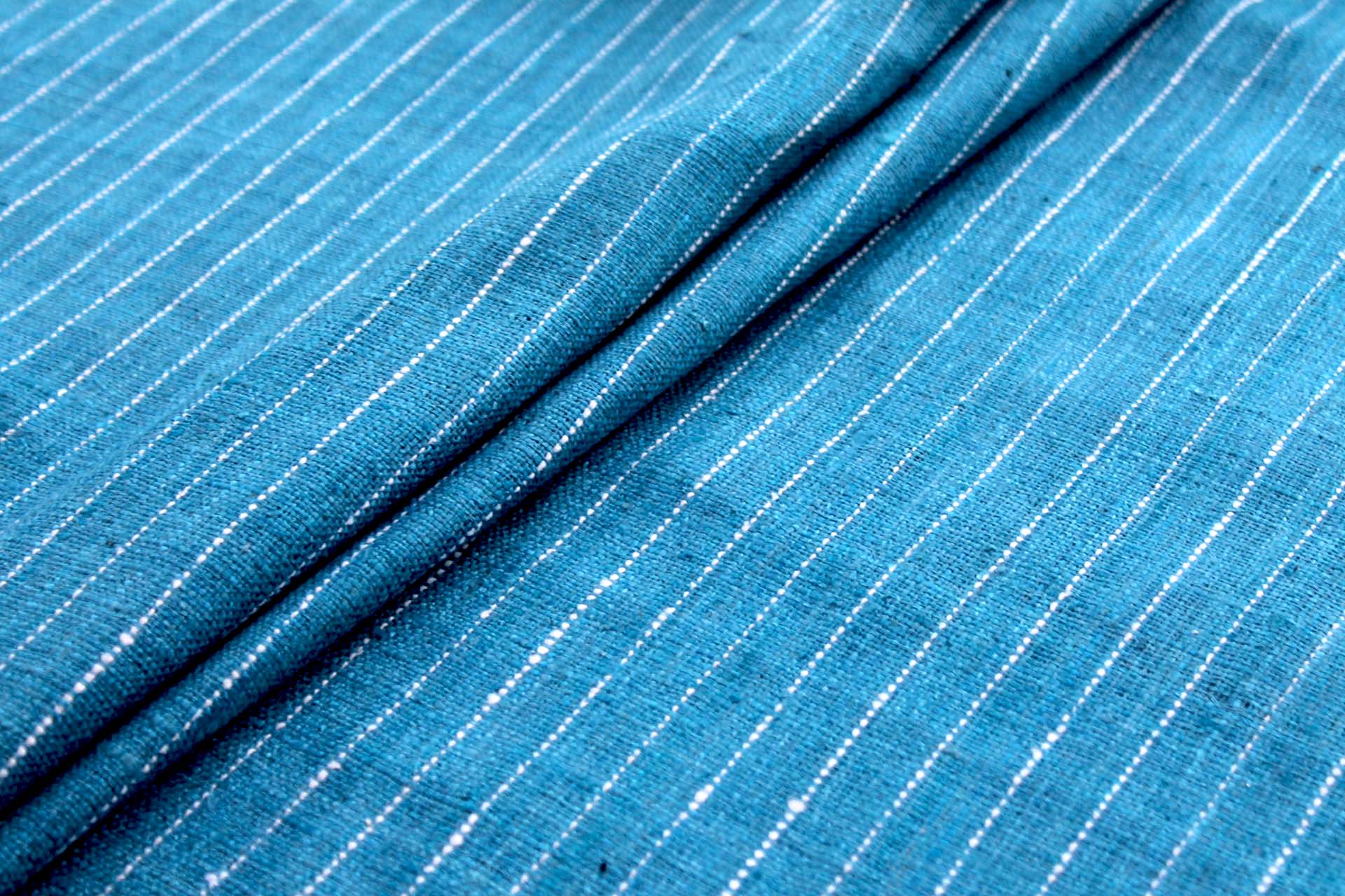 Pinstripe Silk Matka - Teal fabric, image 5 of 5