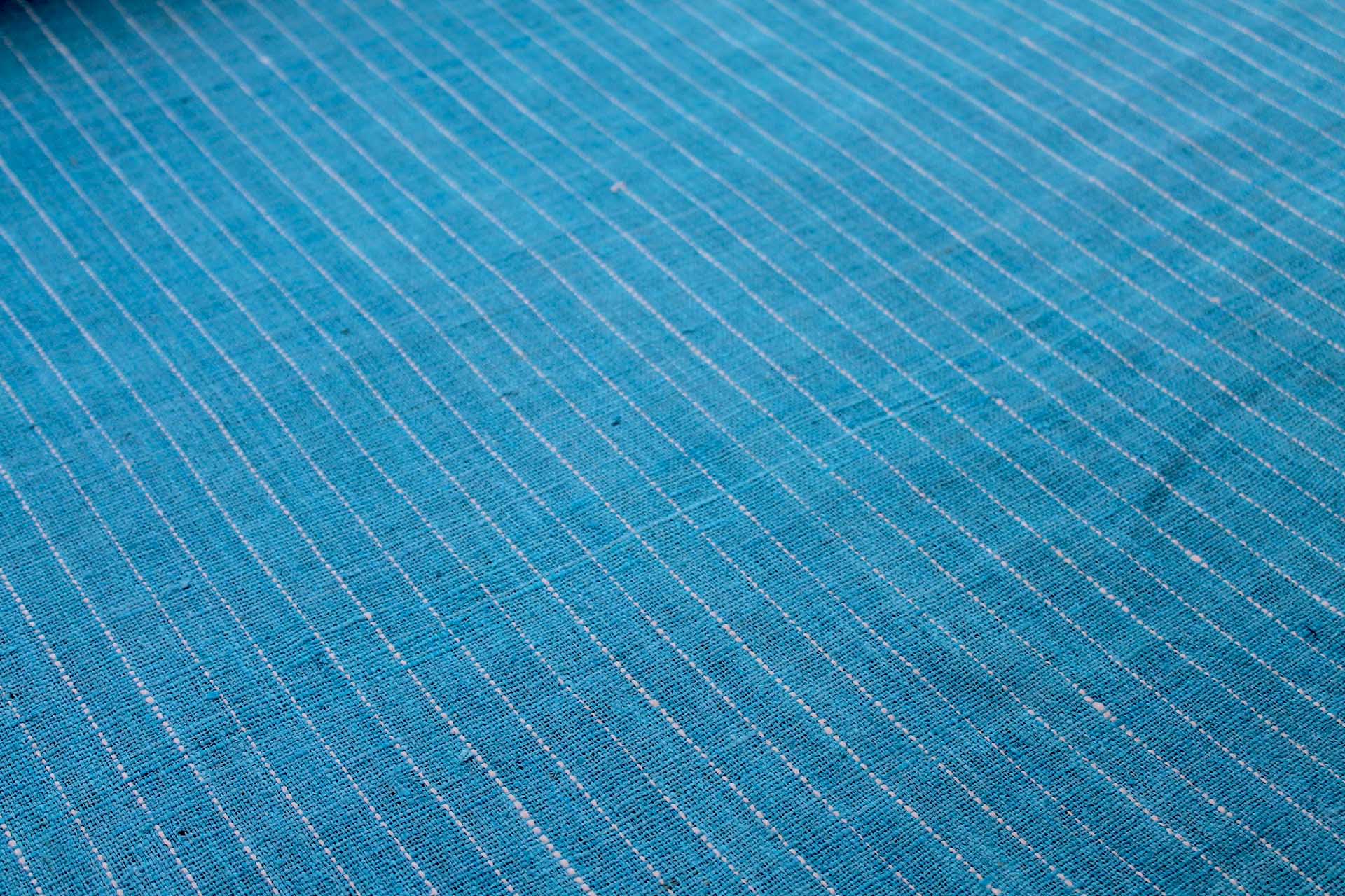 Pinstripe Silk Matka - Blue fabric, image 4 of 5