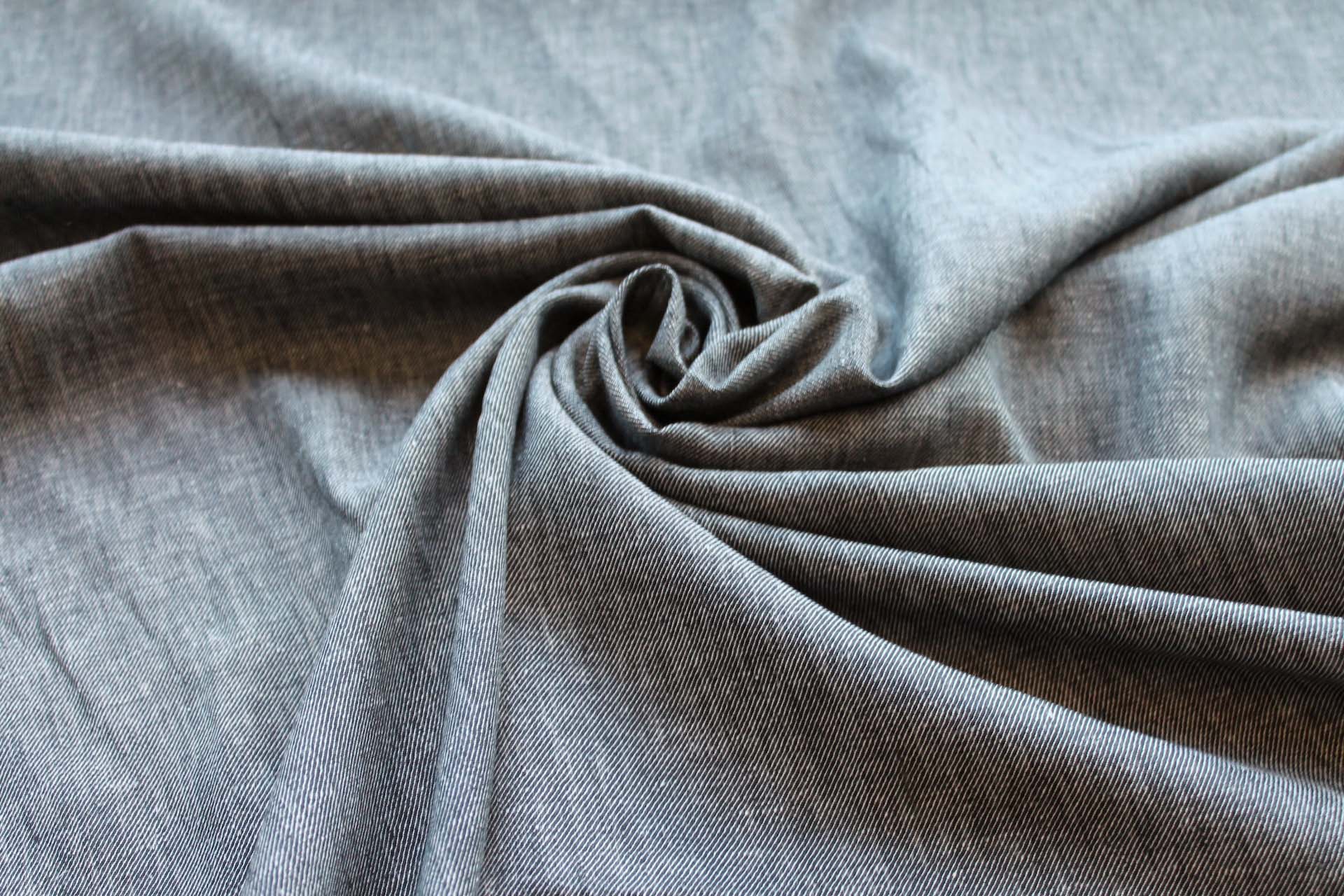 Lightweight Linen Twill - Black/White fabric, image 4 of 6