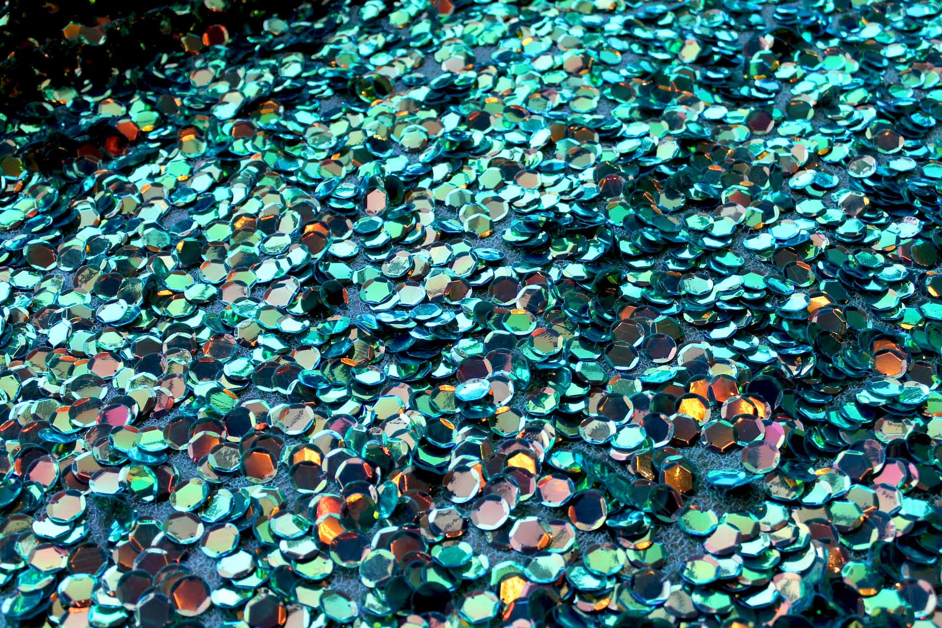 Iridescent Green Disc Sequin on Mesh fabric, image 8 of 8