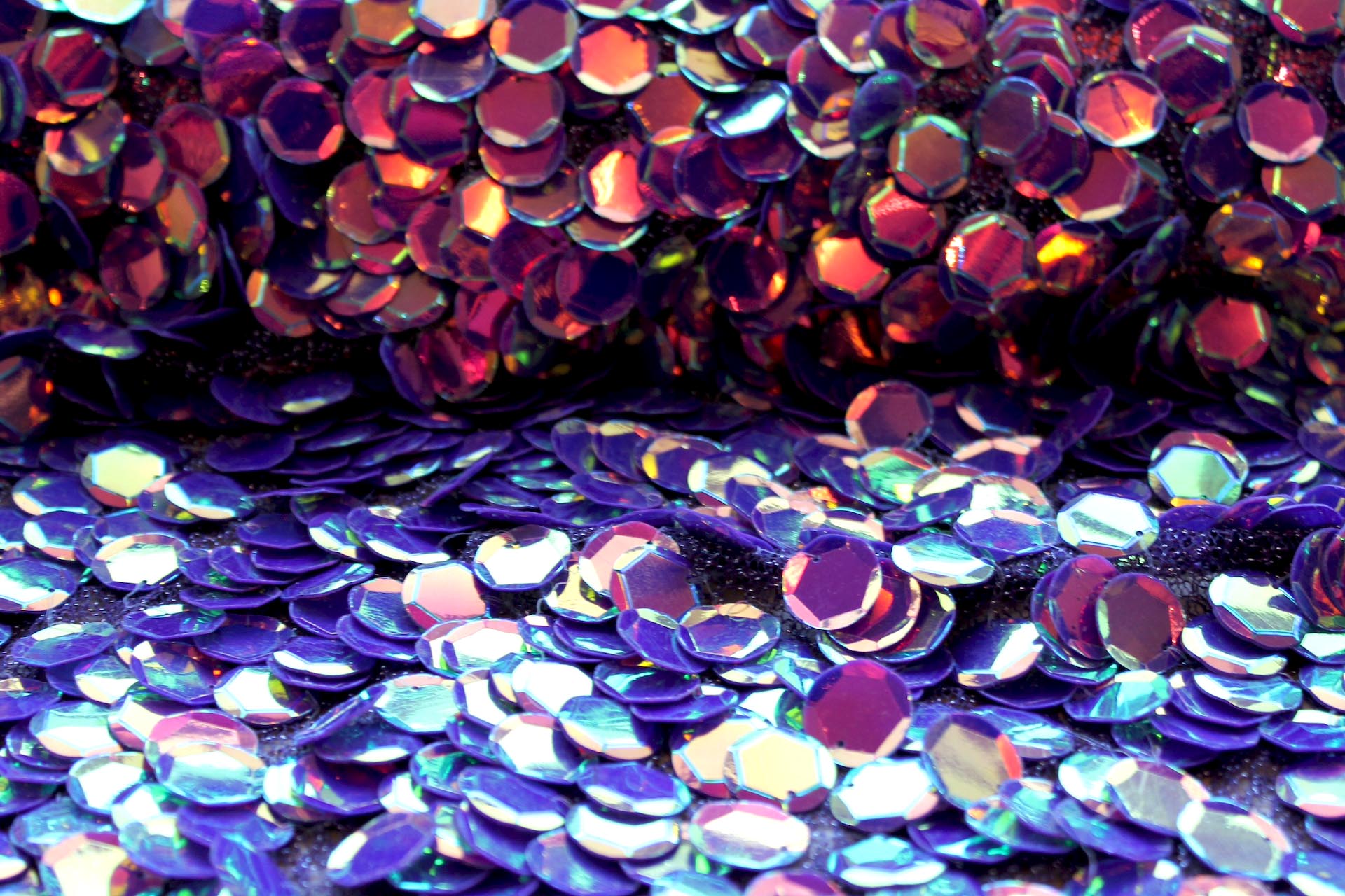 Iridescent Purple Disc Sequin on Mesh fabric, image 2 of 8