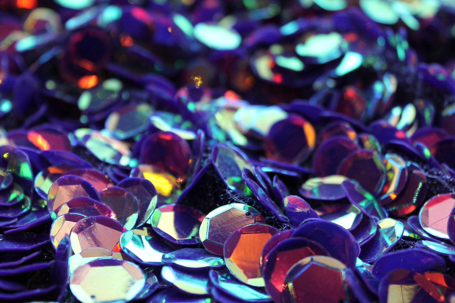 Iridescent Purple Disc Sequin on Mesh fabric, image 4 of 8