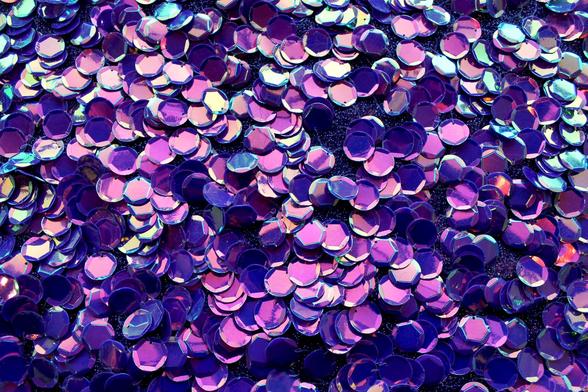 Iridescent Purple Disc Sequin on Mesh fabric, image 5 of 8