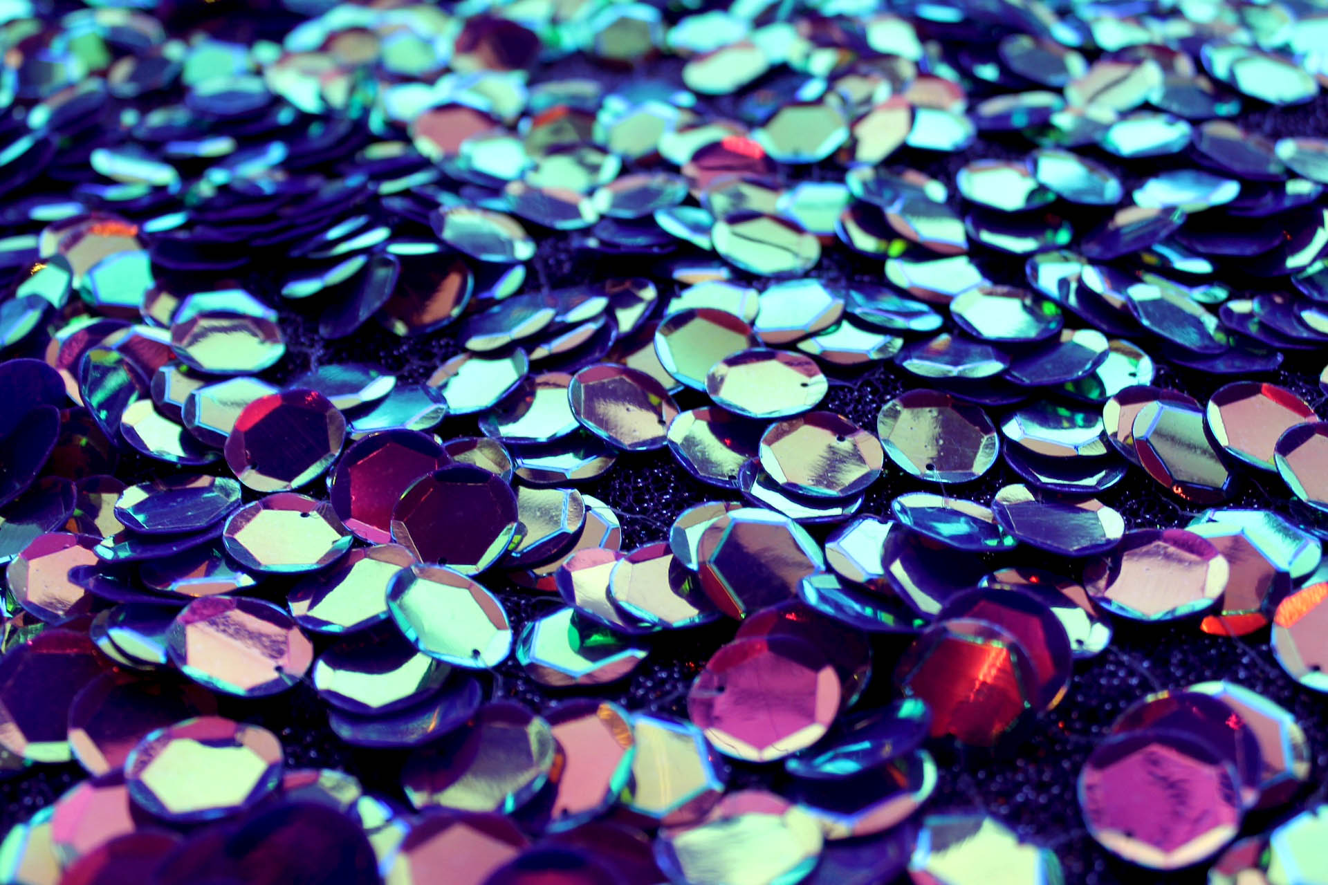 Iridescent Purple Disc Sequin on Mesh fabric, image 7 of 8