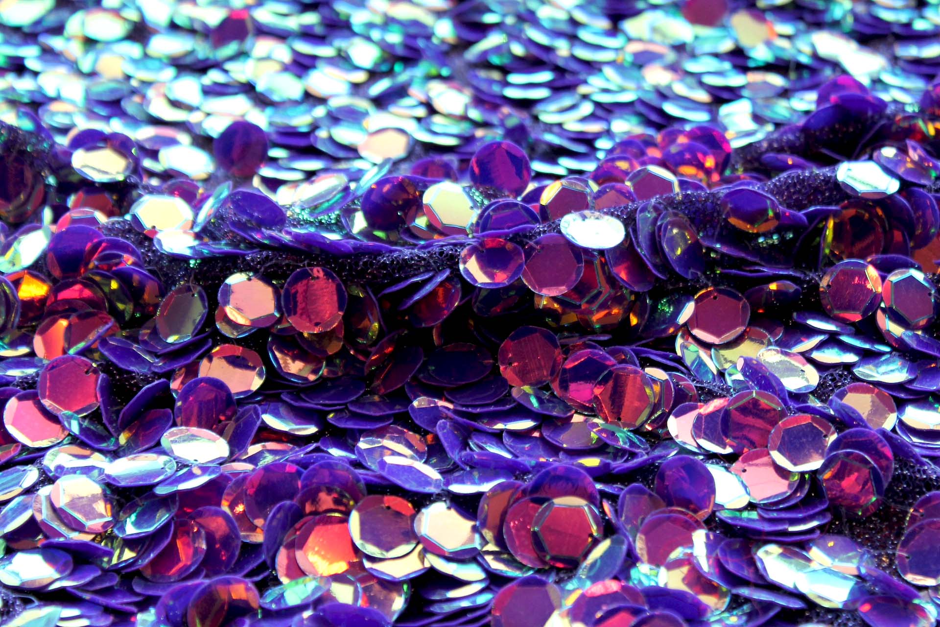 Iridescent Purple Disc Sequin on Mesh fabric, image 8 of 8