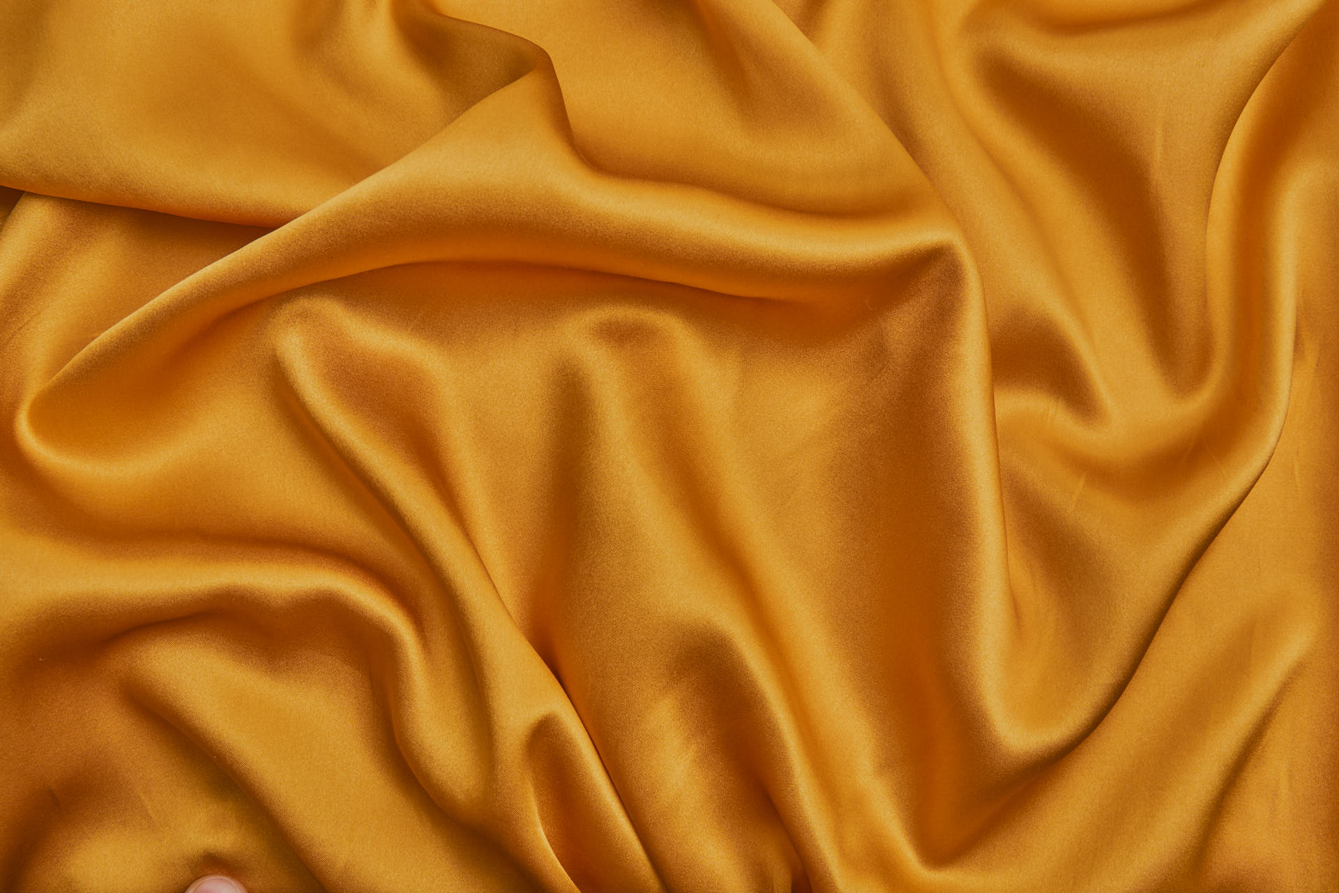 BACK IN STOCK - Golden Ochre Silk Satin - 140cm wide fabric, image 7 of 7