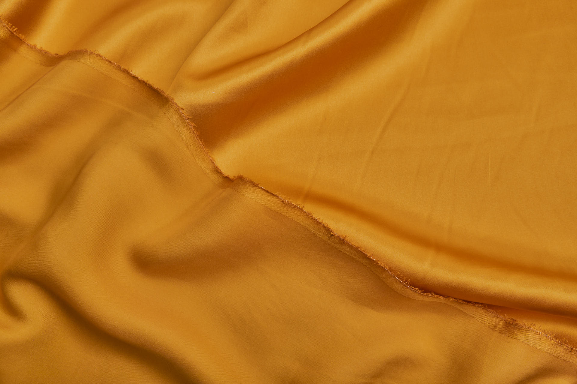 BACK IN STOCK - Golden Ochre Silk Satin - 140cm wide fabric, image 3 of 7