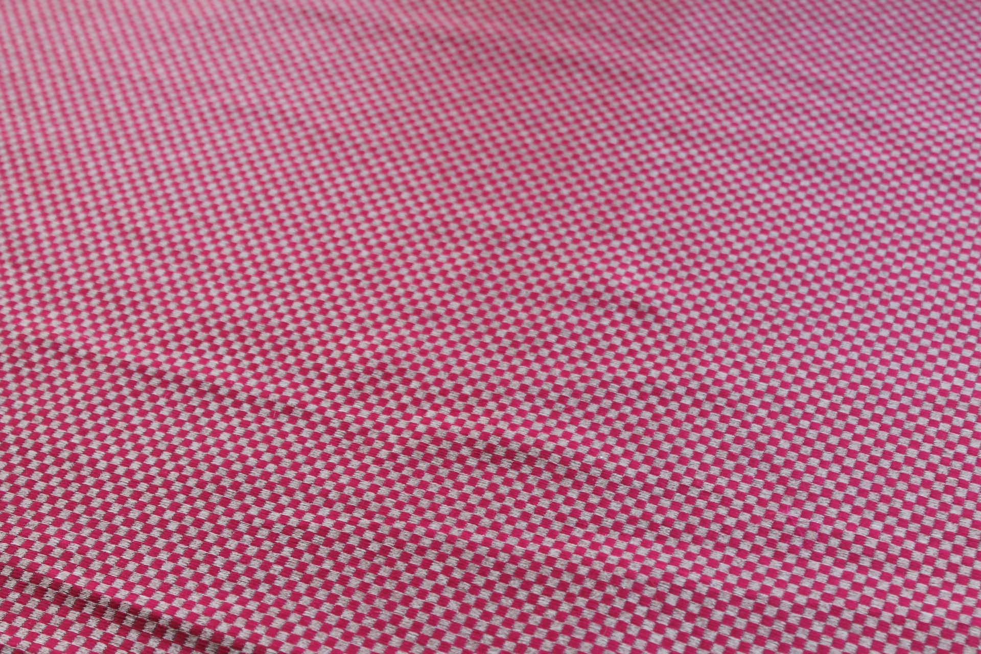 Red and Gold Small Check Brocade fabric, image 2 of 4