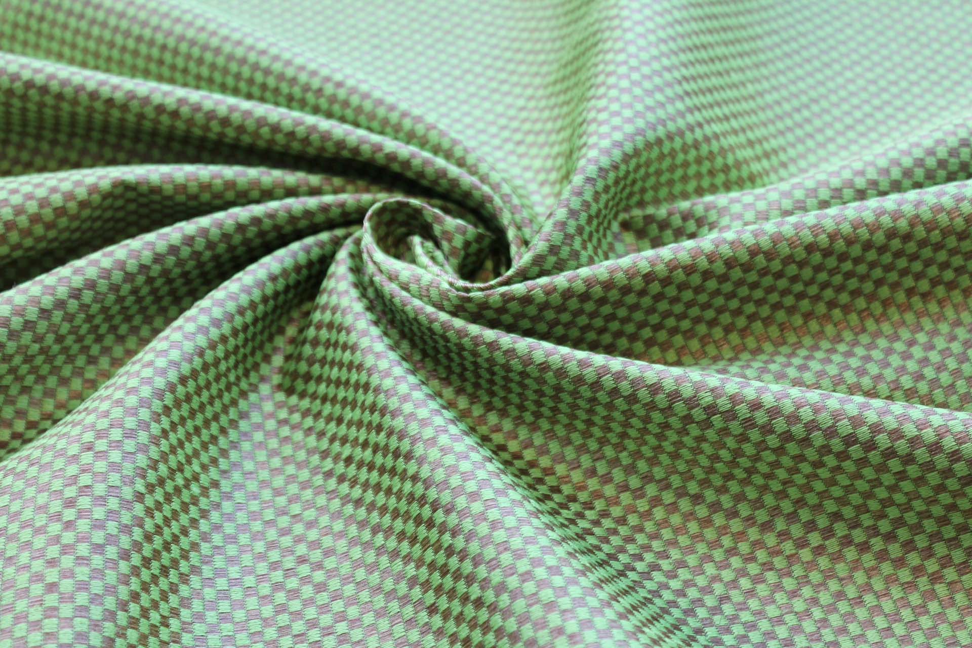 Green and Gold Small Check Brocade fabric, image 2 of 5