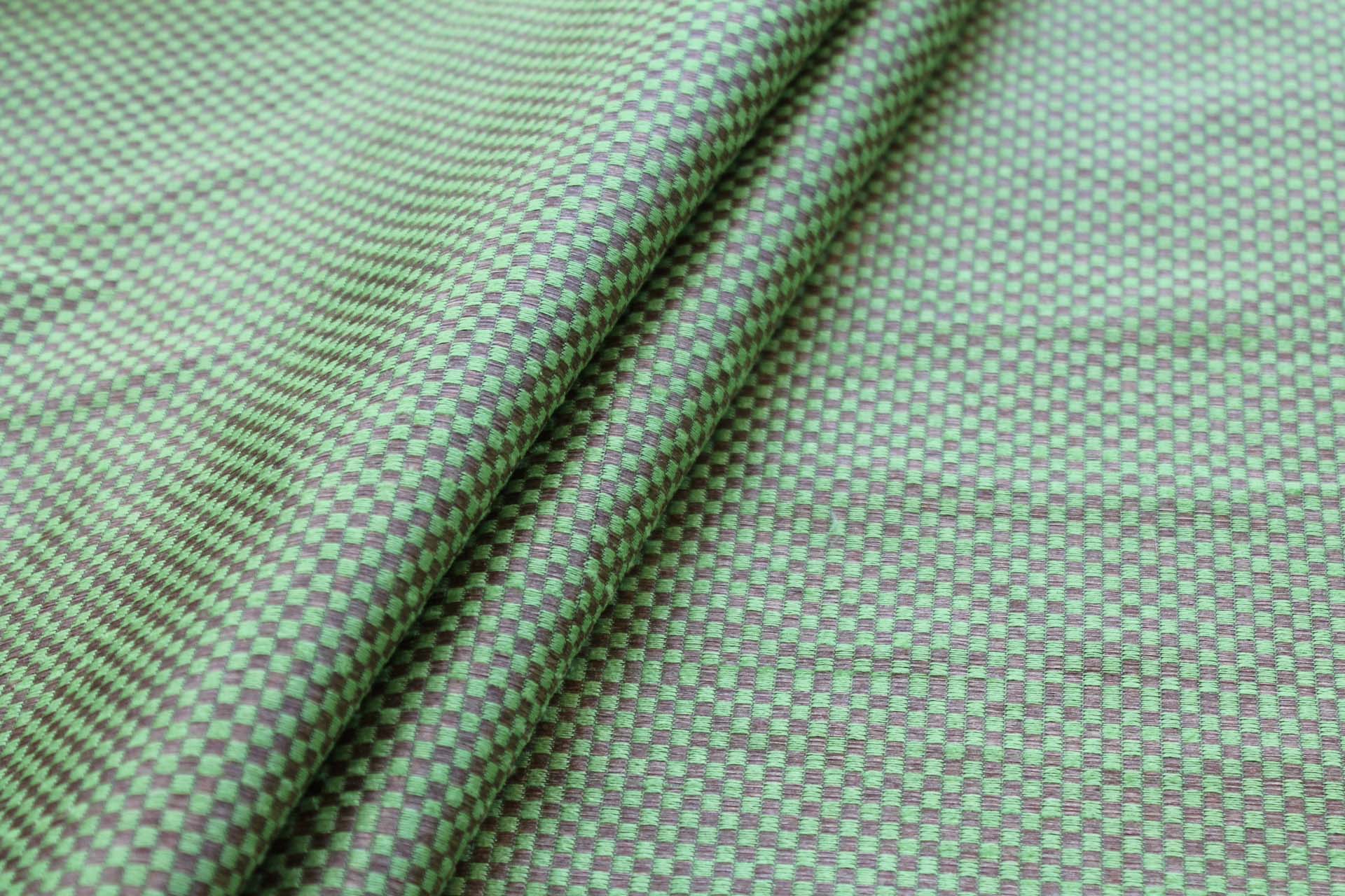 Green and Gold Small Check Brocade fabric, image 4 of 5