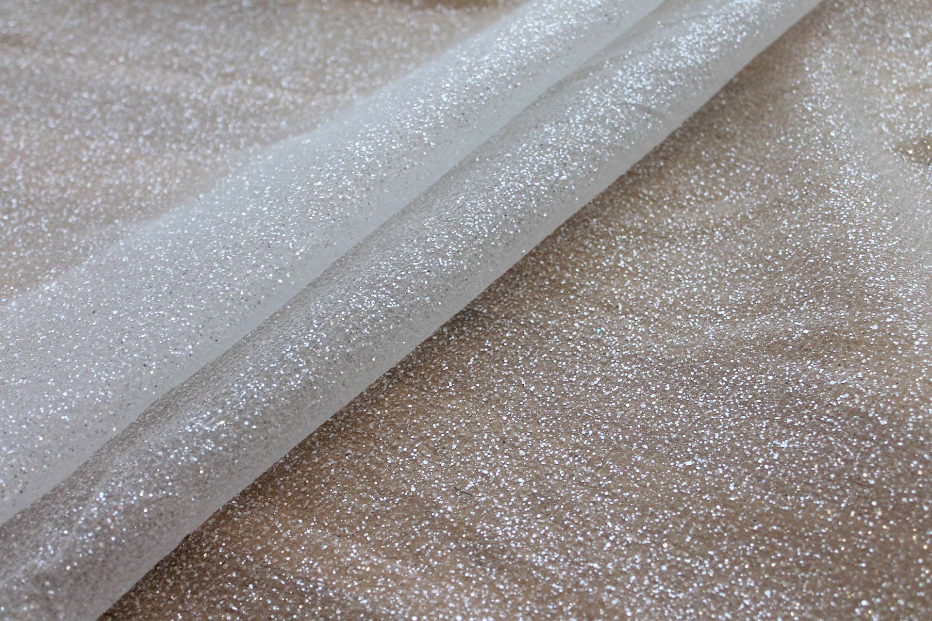 Ivory Glitter Organza - 1.1m Piece fabric, image 2 of 7
