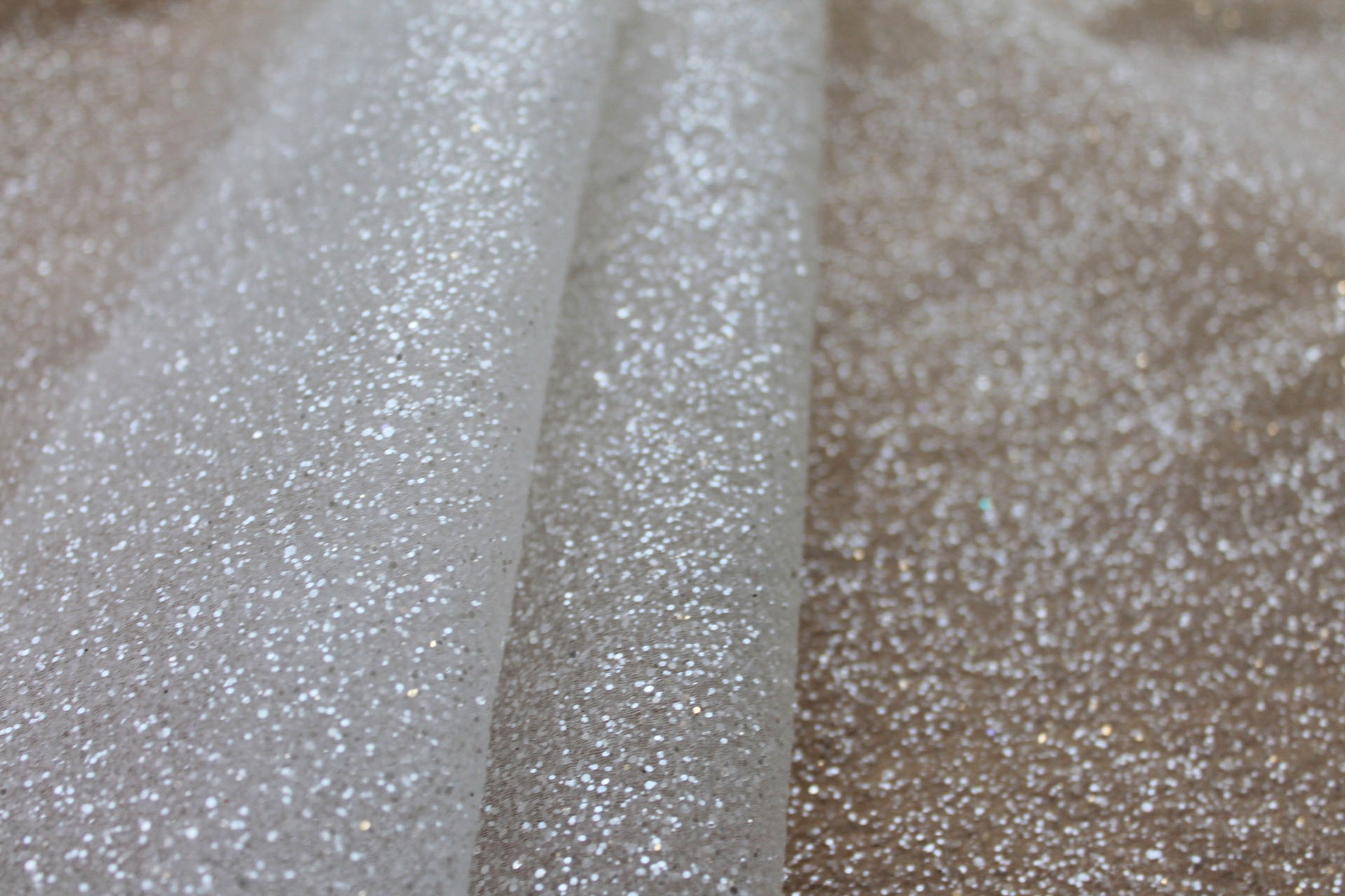 Ivory Glitter Organza - 1.1m Piece fabric, image 3 of 7
