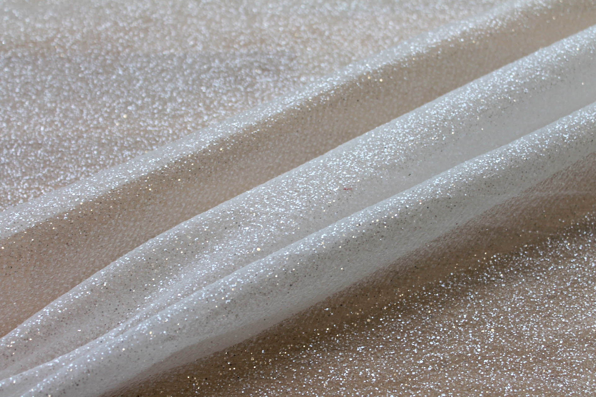 Ivory Glitter Organza - 1.1m Piece fabric, image 4 of 7