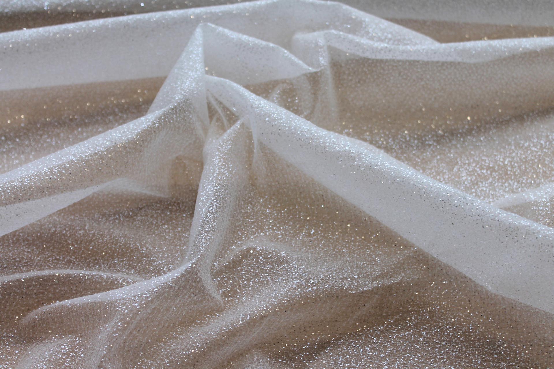 Ivory Glitter Organza - 1.1m Piece fabric, image 5 of 7