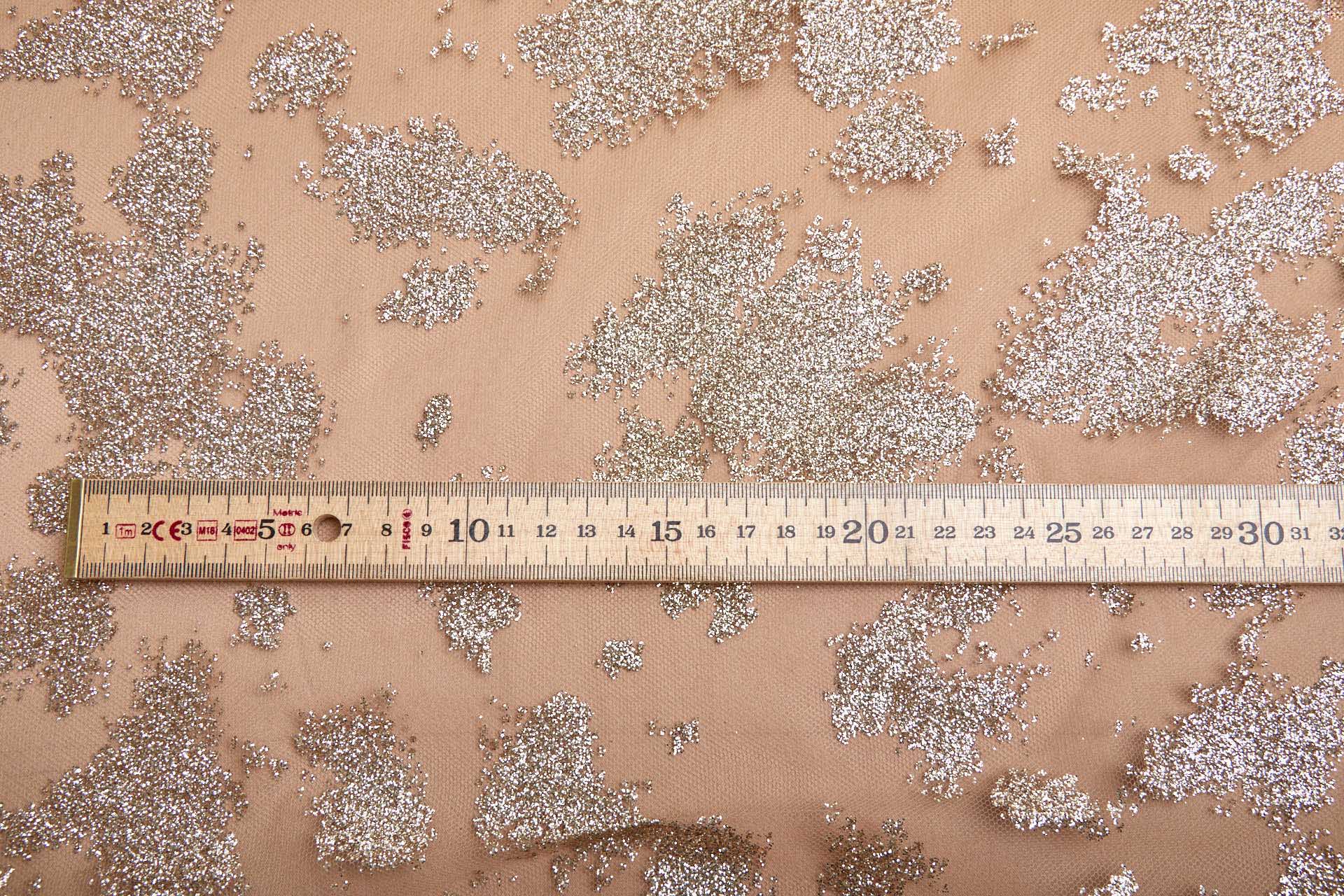 BACK IN STOCK - Glitter Splash Tulle - Nude/Gold fabric, image 7 of 9