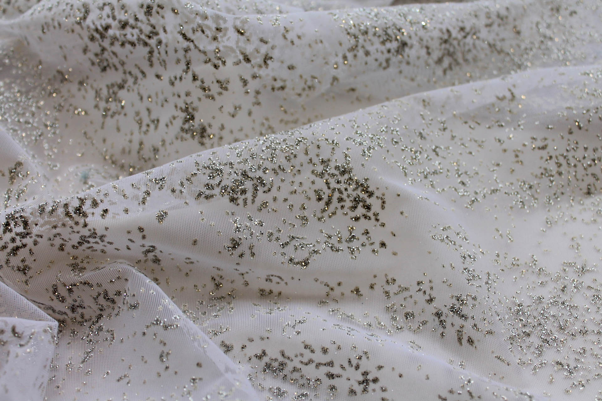 White Sheer Stretch Bodystocking w/Silver Glitter fabric, image 4 of 6