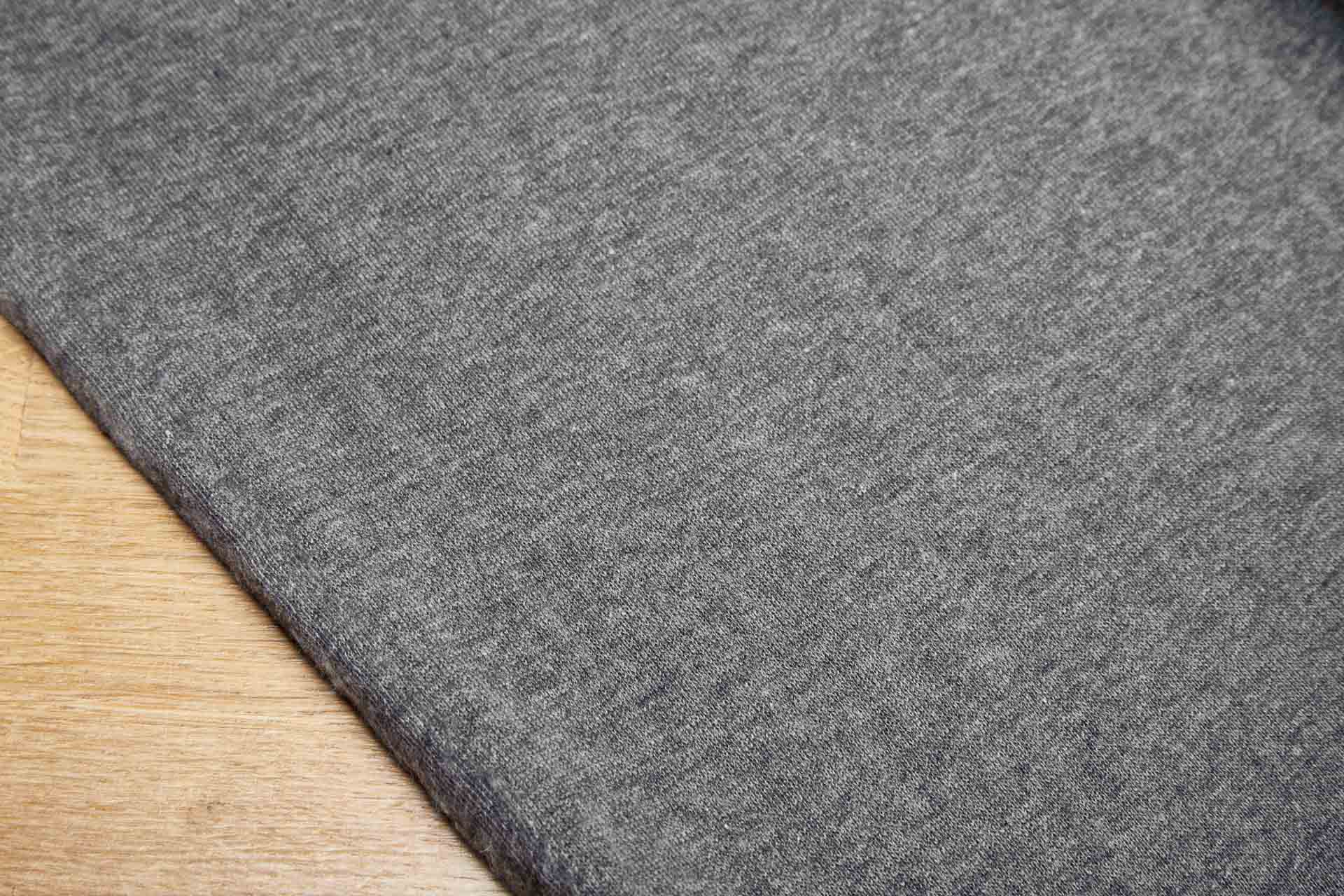 Sweatshirt Jersey - Mid Grey with Pale Grey Plush Back fabric, image 5 of 5