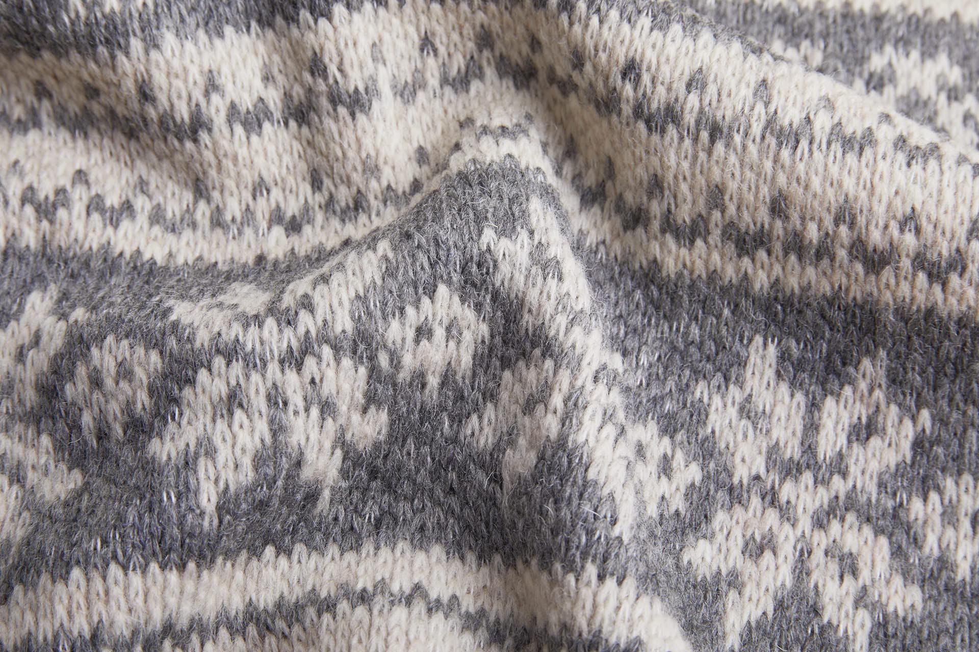 Icelandic Sweater Knit - Grey / Beige fabric, image 2 of 9