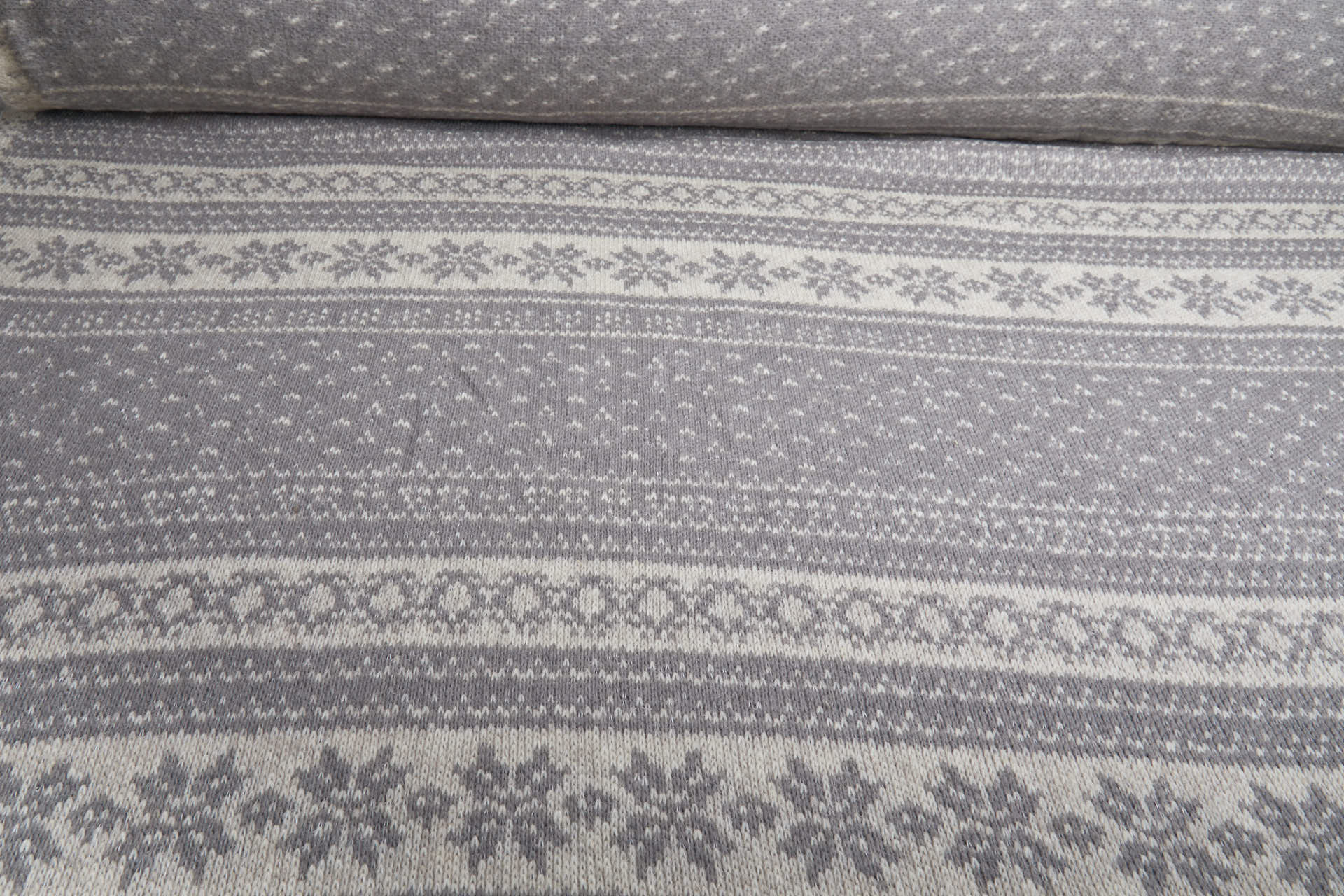 Icelandic Sweater Knit - Beige / Pale Grey fabric, image 7 of 7