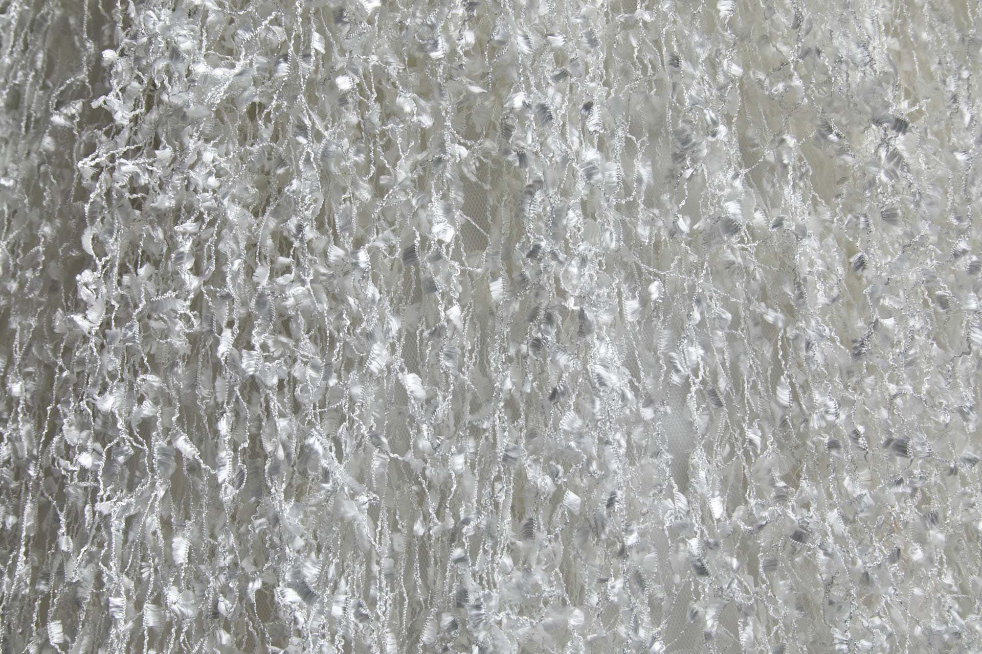 Chenille Tassels on Tulle - Ivory fabric, image 8 of 10