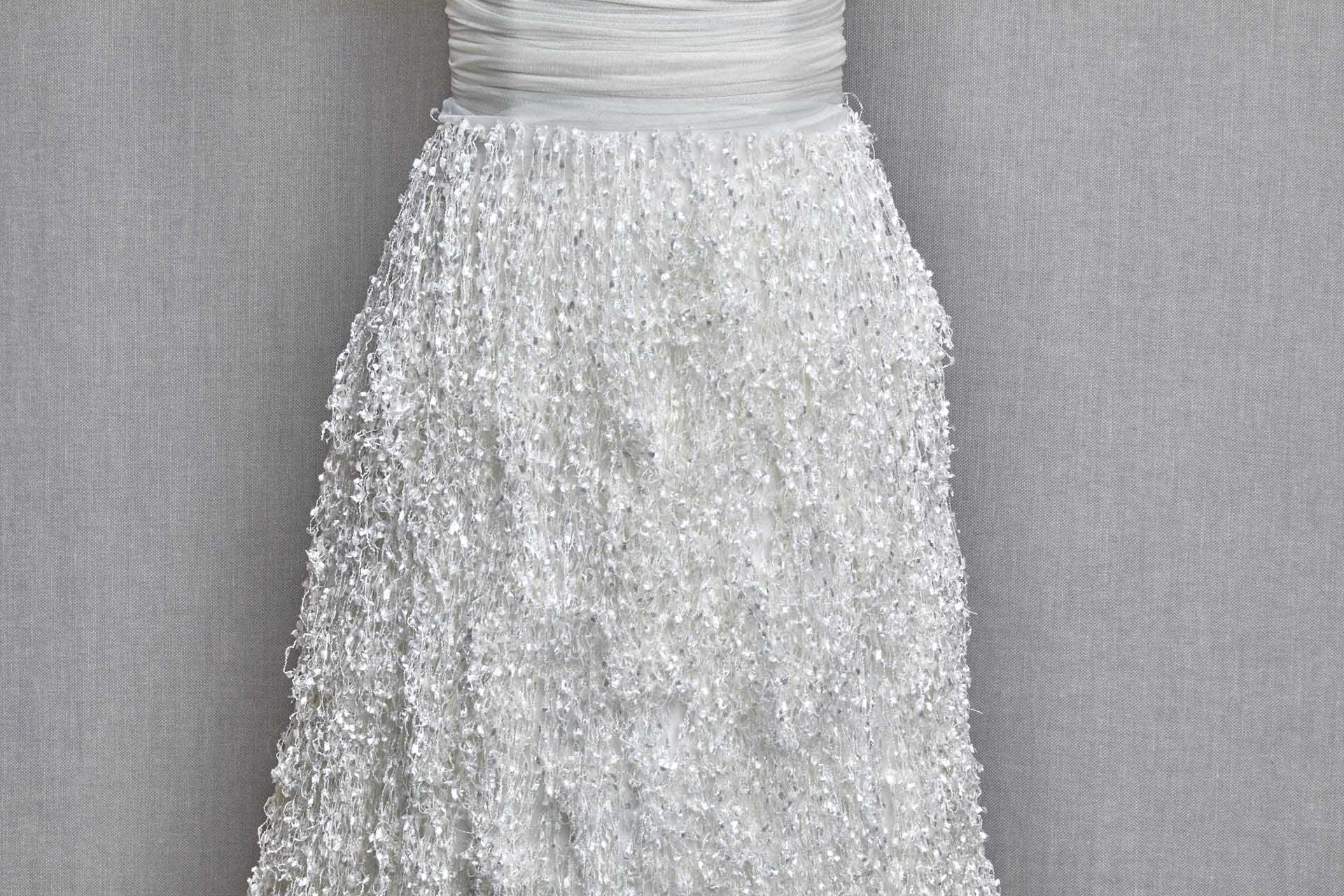 Chenille Tassels on Tulle - Ivory fabric, image 10 of 10