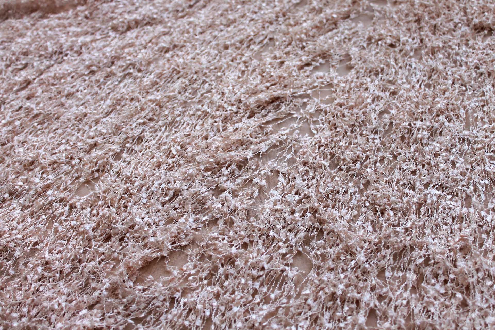 Chenille Tassels on Tulle - Blush fabric, image 2 of 6