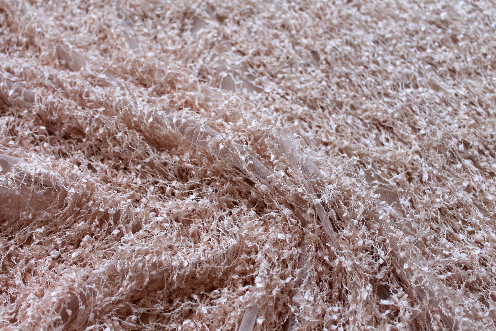 Chenille Tassels on Tulle - Blush fabric, image 3 of 6