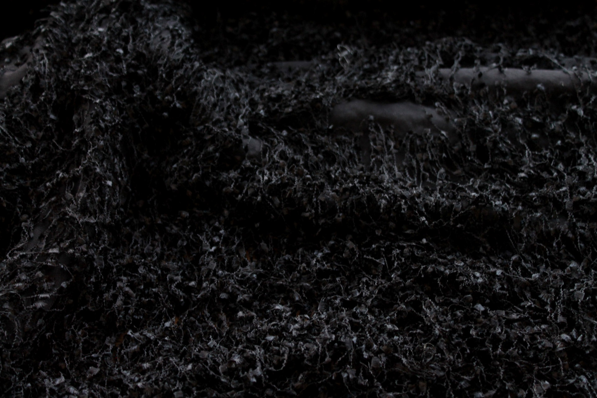 Chenille Tassels on Tulle - Black fabric, image 2 of 7