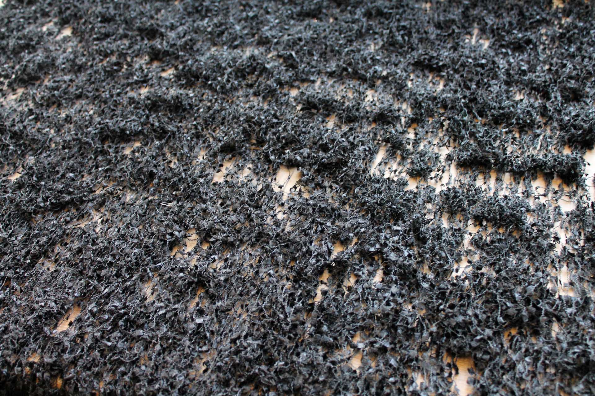 Chenille Tassels on Tulle - Black fabric, image 4 of 7
