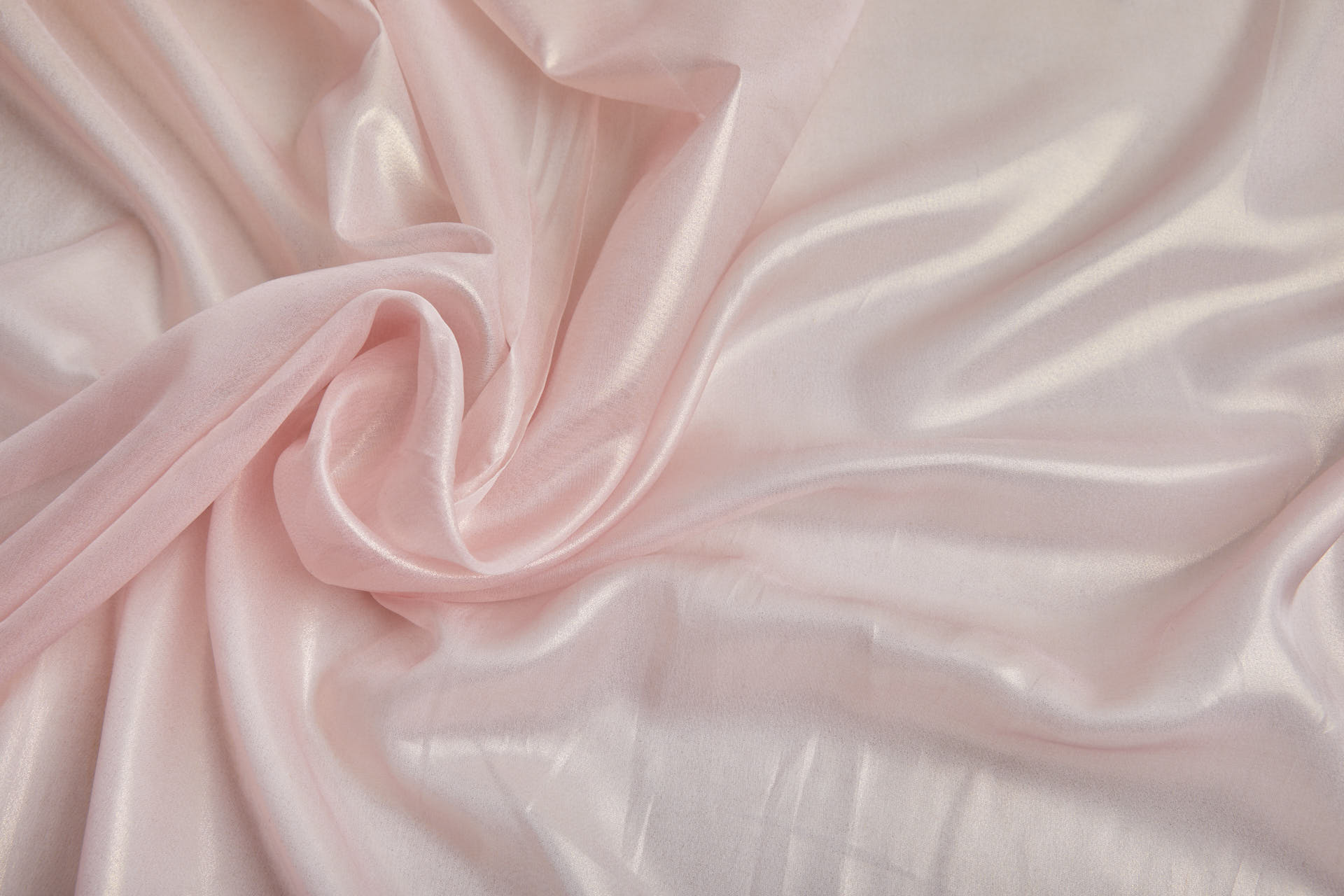 Foil Printed Silk Chiffon - Gold on Pale Pink fabric