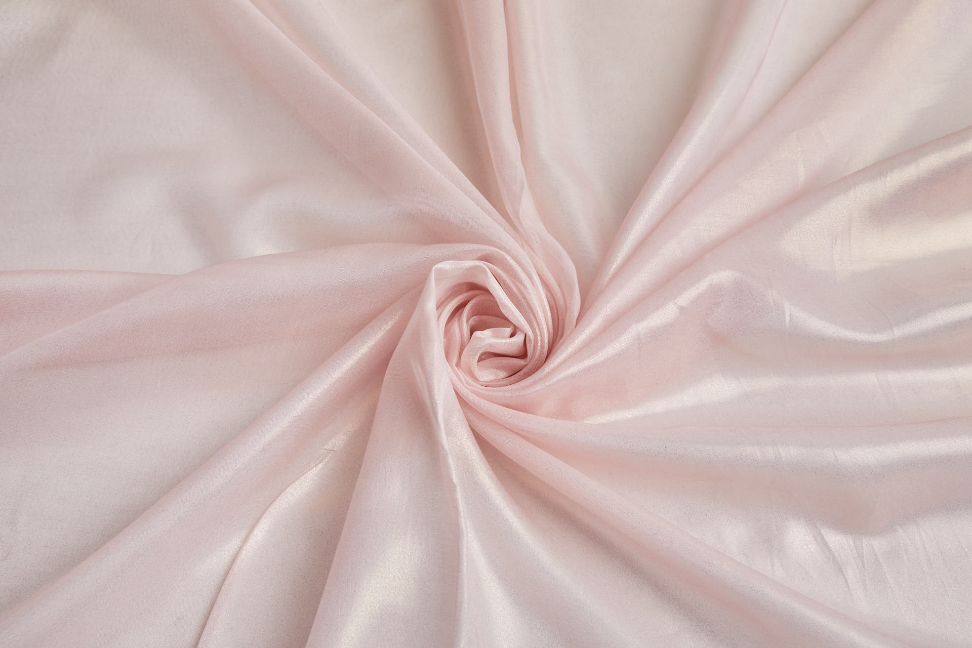 Foil Printed Silk Chiffon - Gold on Pale Pink fabric, image 7 of 7