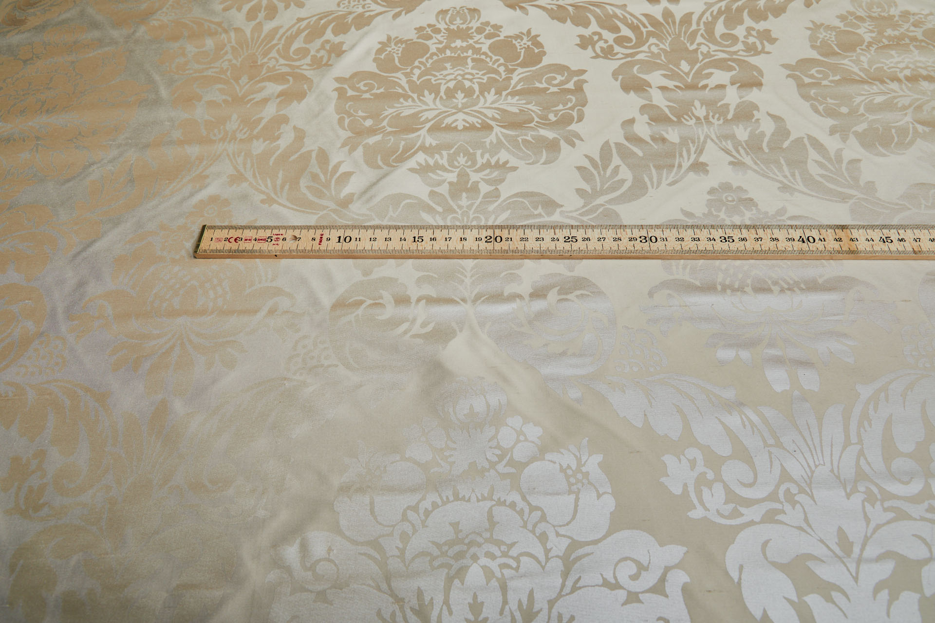 Rococo Printed Silk Dupion - Ivory fabric, image 2 of 6
