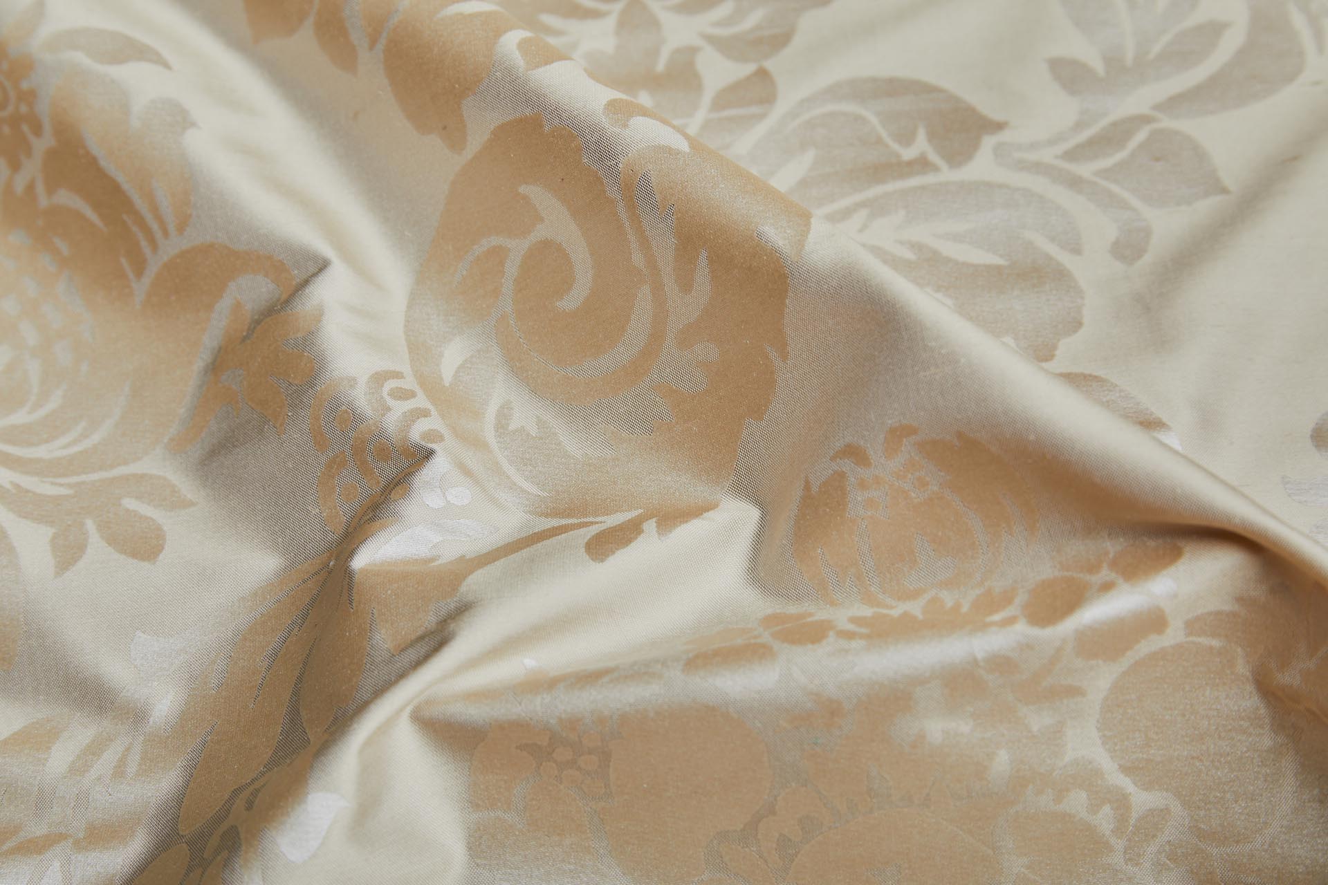 Rococo Printed Silk Dupion - Ivory fabric, image 3 of 6