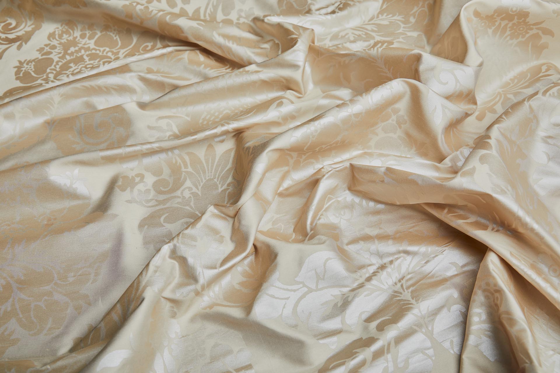 Rococo Printed Silk Dupion - Ivory fabric, image 4 of 6