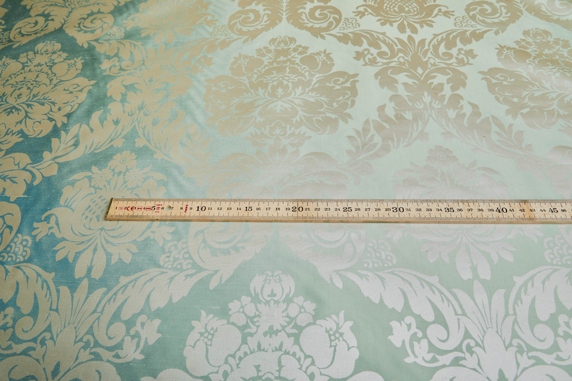 Rococo Printed Silk Dupion - Green fabric, image 2 of 7