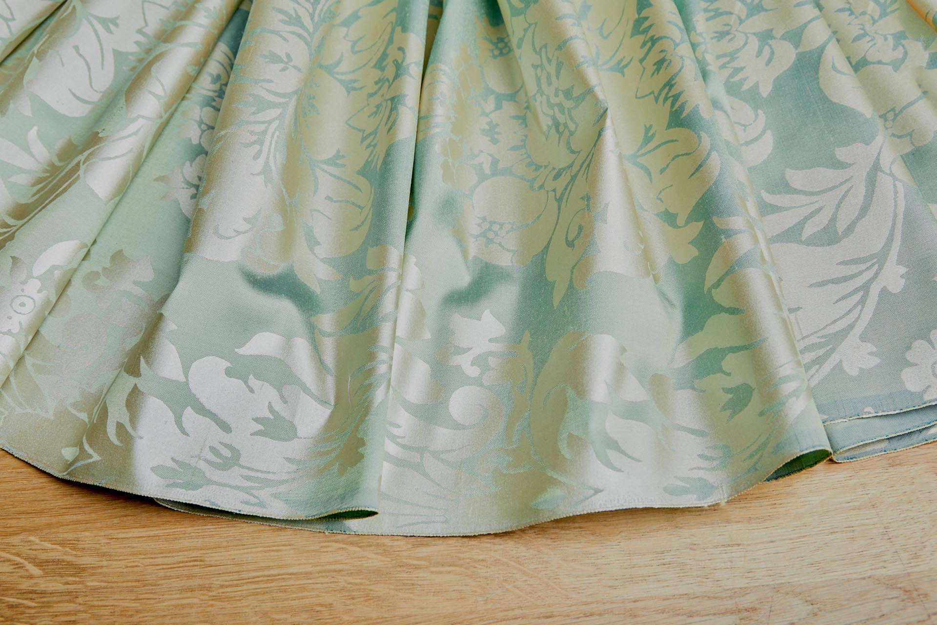 Rococo Printed Silk Dupion - Green fabric, image 5 of 7