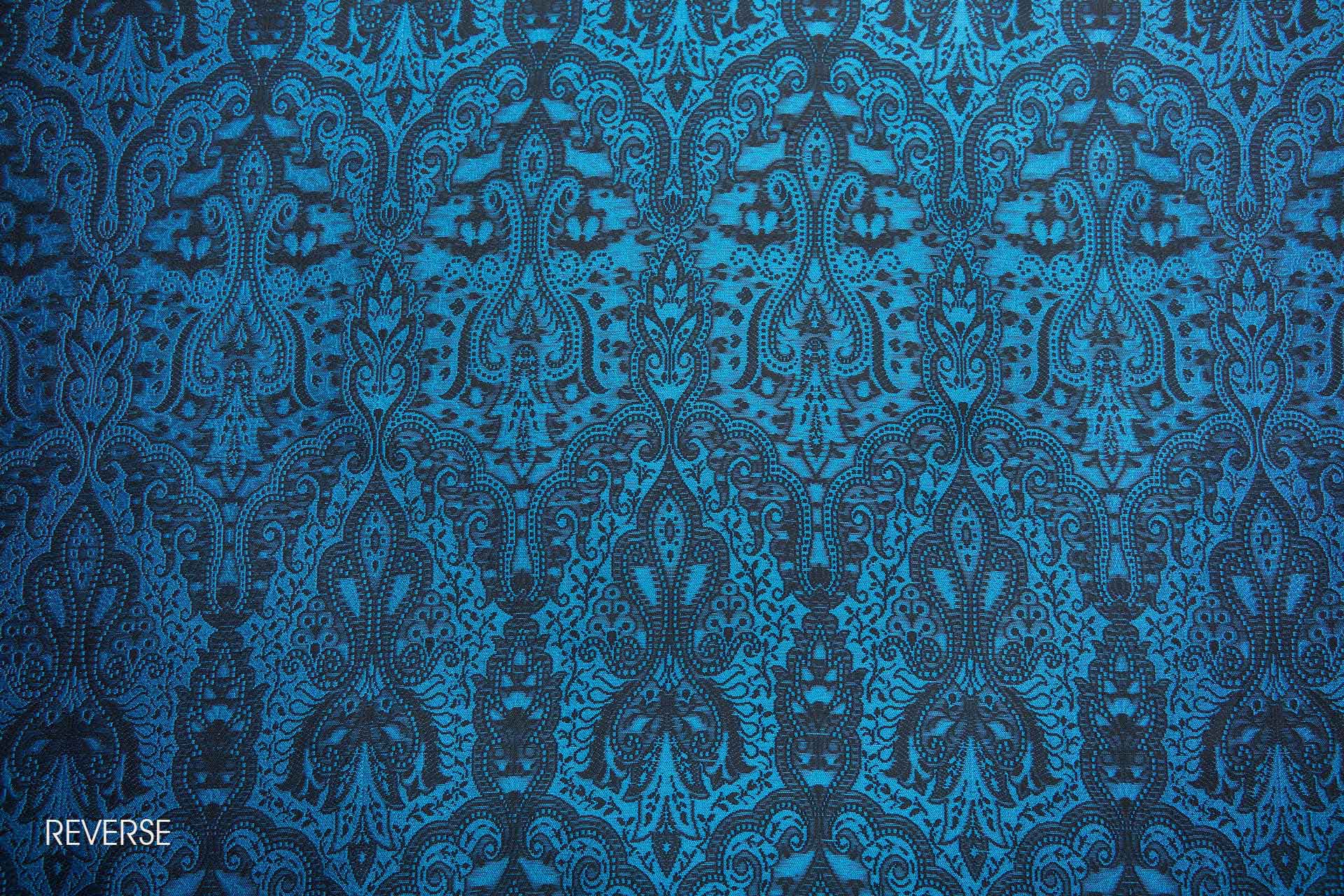 Banaras Brocade - Blue and Turquoise fabric, image 5 of 10