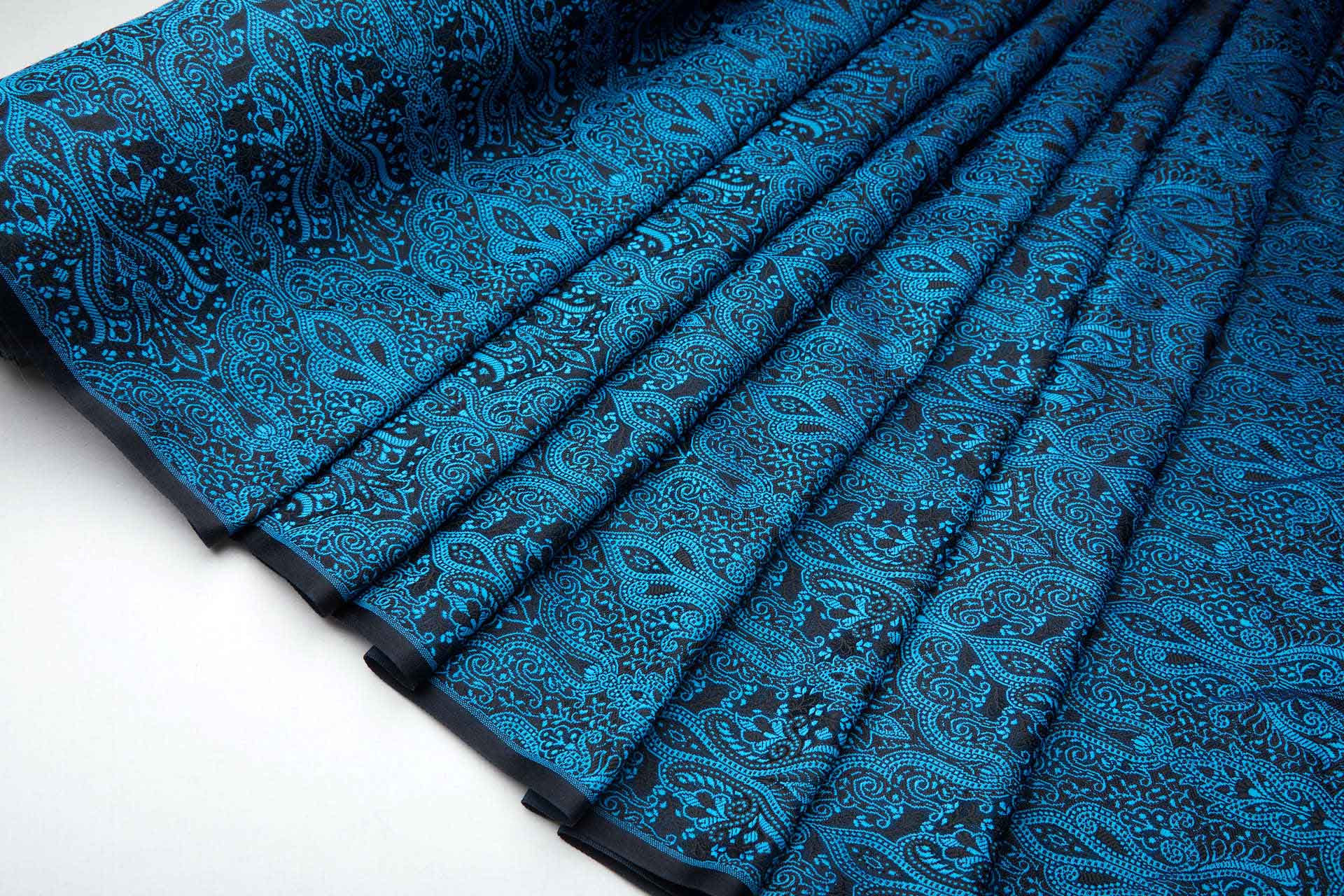 Banaras Brocade - Blue and Turquoise fabric
