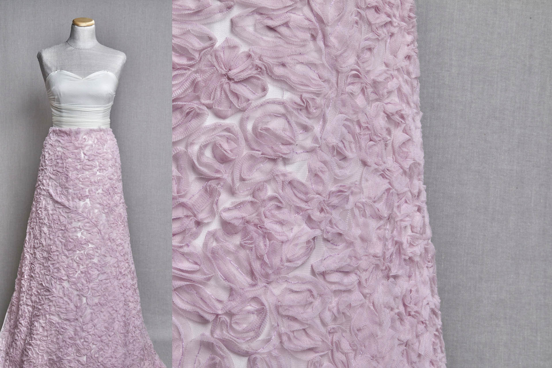 Pink Tulle Applique Flowers fabric, image 7 of 7