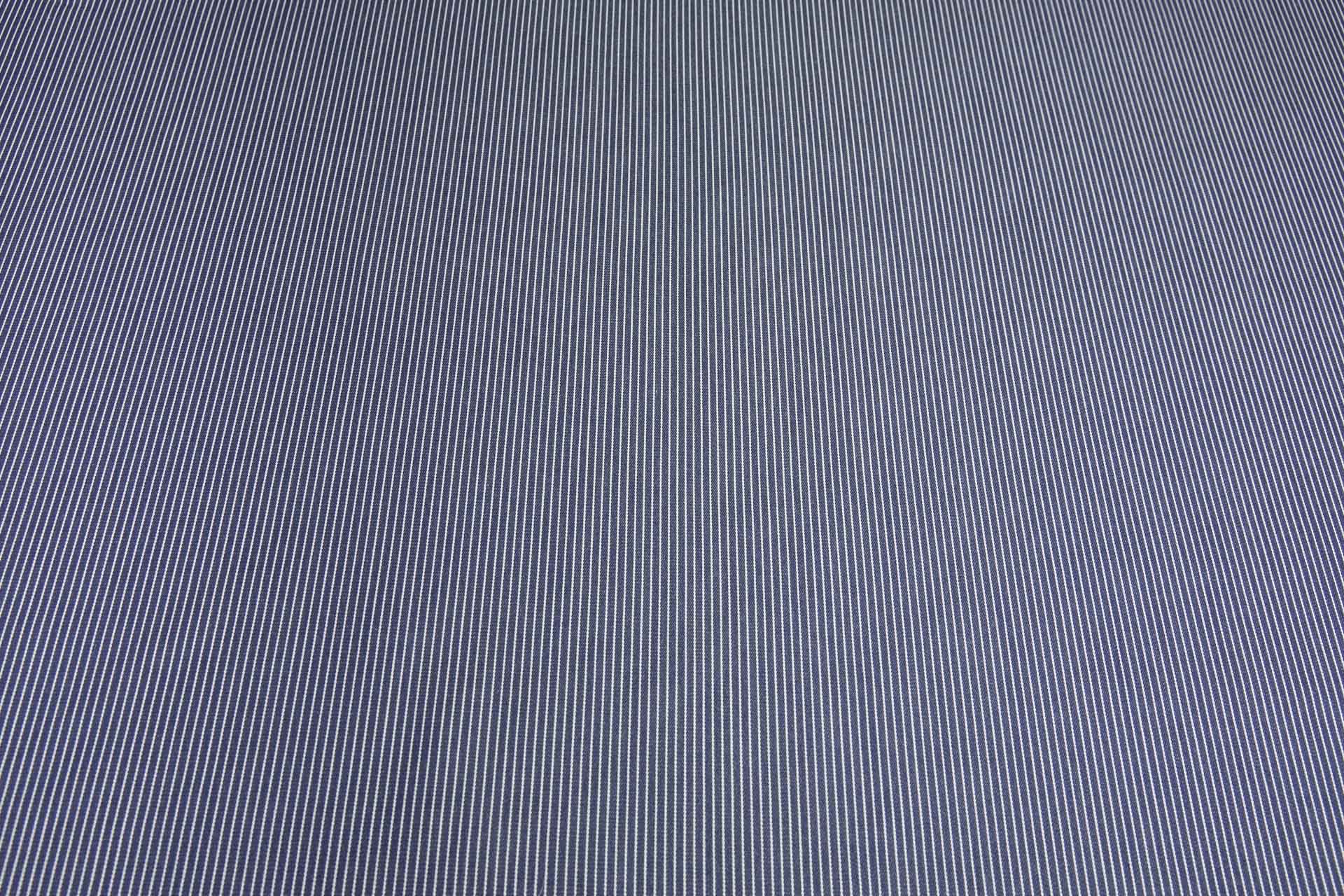Lightweight Cotton - Navy and White Dungaree Stripe fabric, image 7 of 7