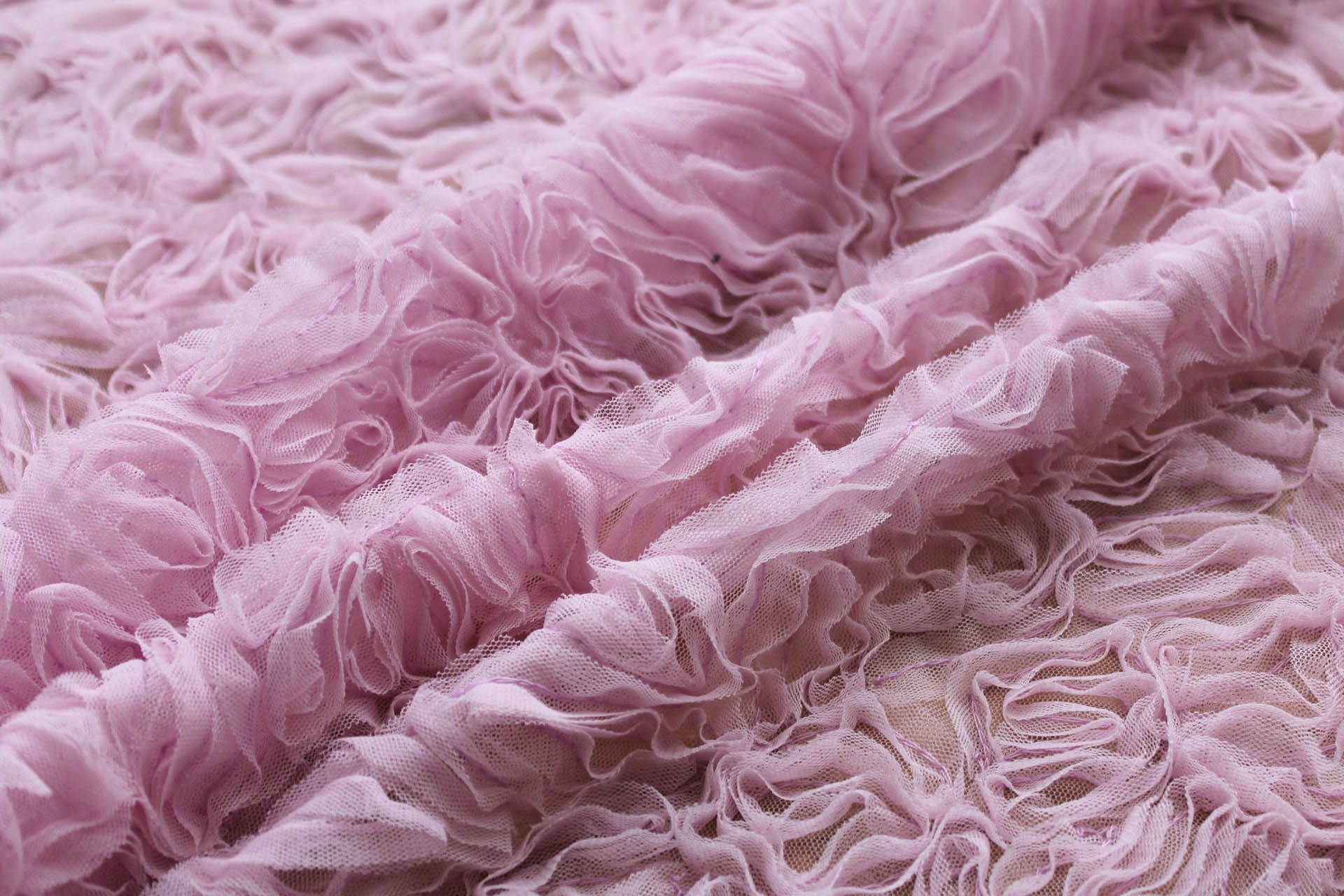 Pink Tulle Applique Flowers fabric, image 2 of 7
