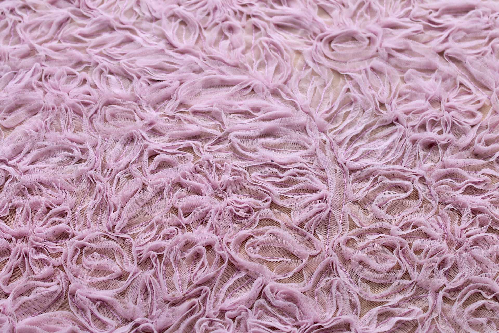 Pink Tulle Applique Flowers fabric, image 3 of 7