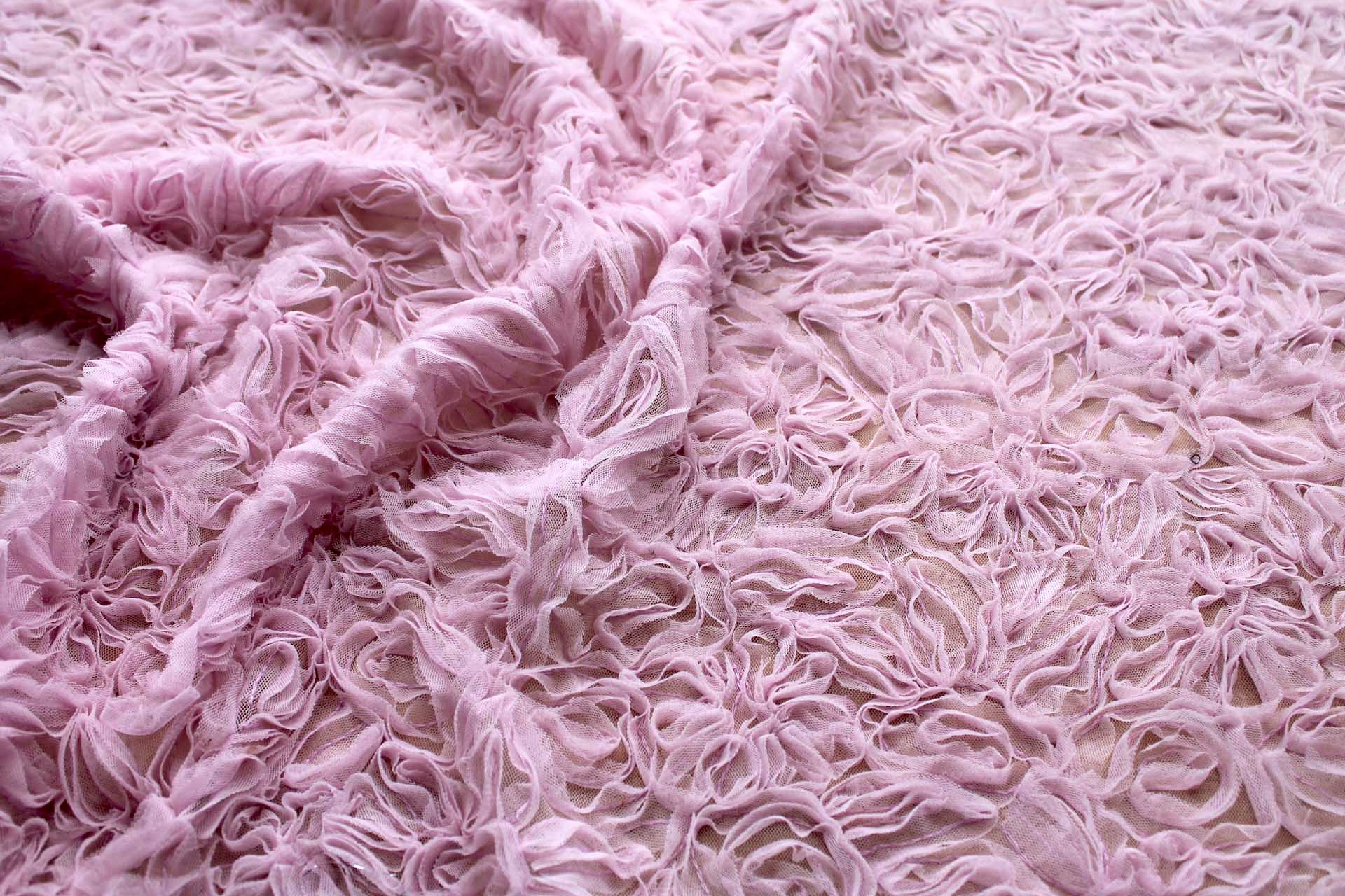 Pink Tulle Applique Flowers fabric, image 5 of 7