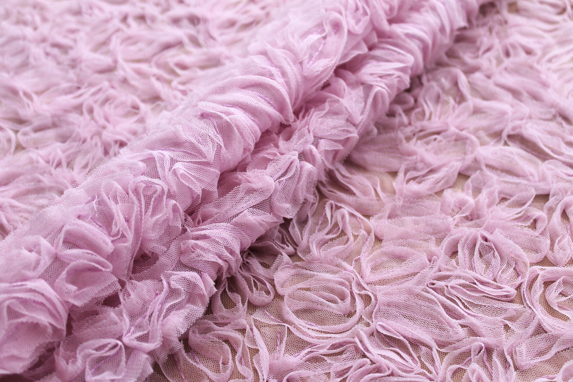 Pink Tulle Applique Flowers fabric