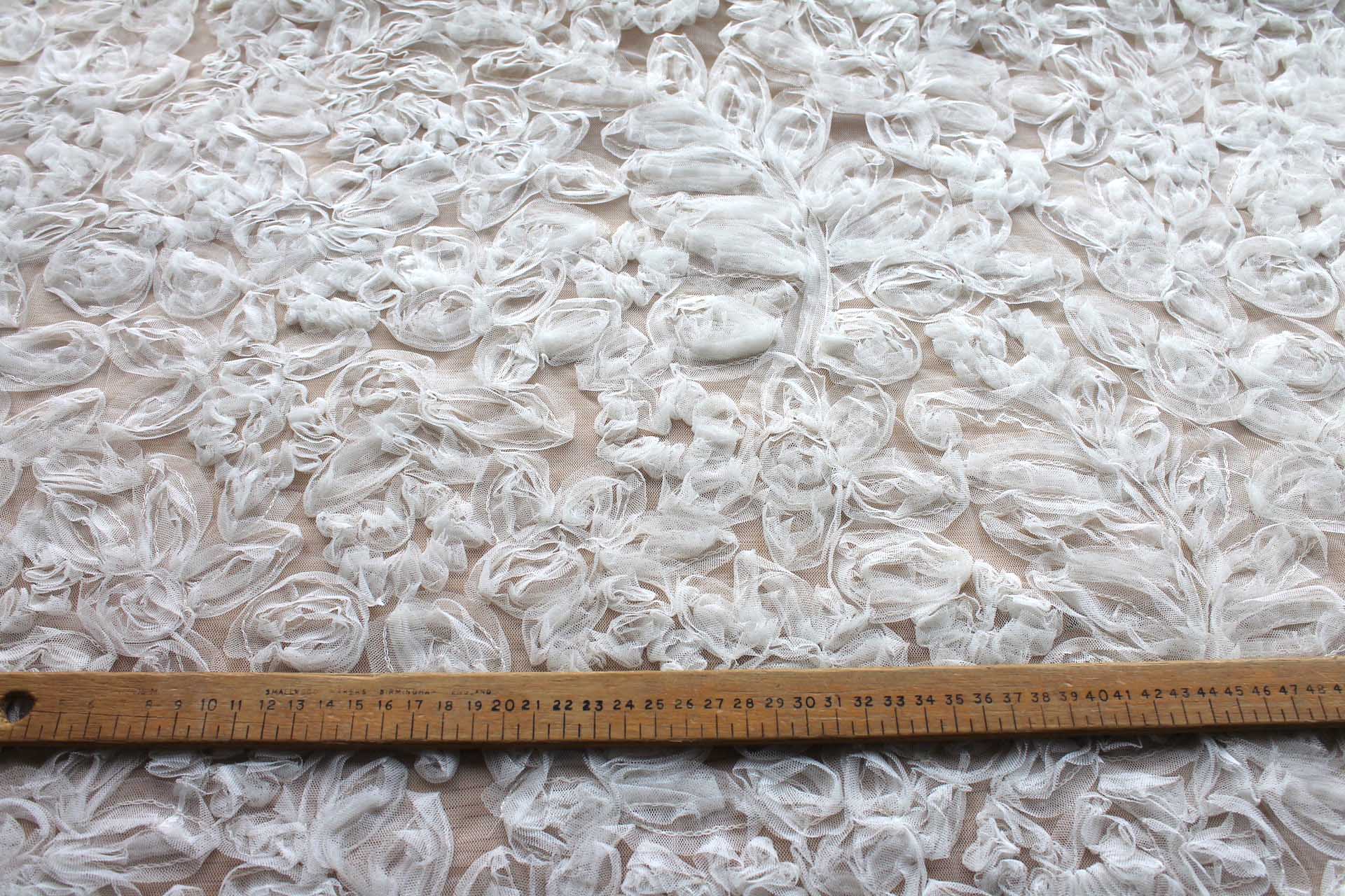 Ivory Tulle Applique Flowers fabric, image 3 of 9