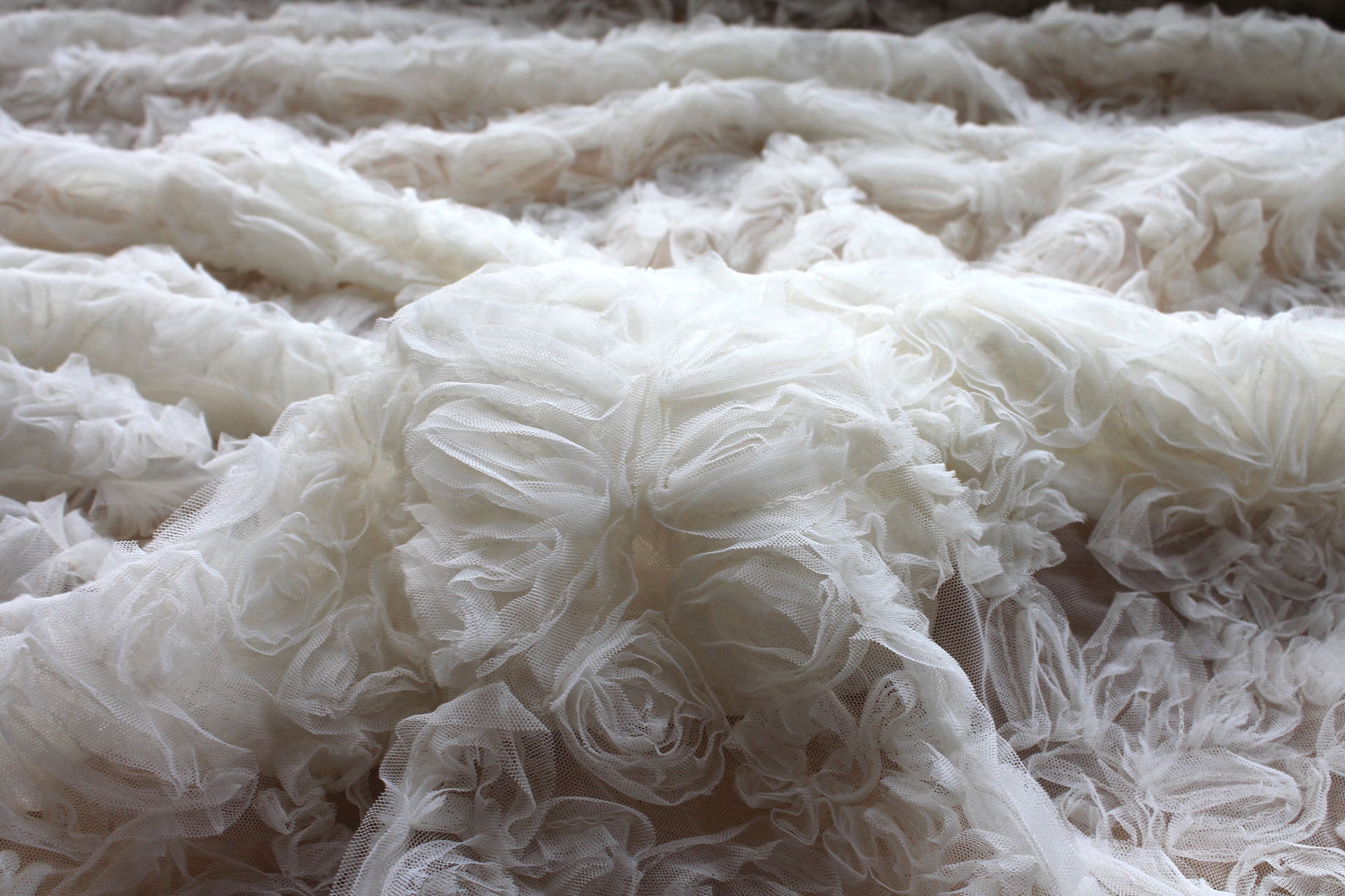 Ivory Tulle Applique Flowers fabric, image 6 of 9