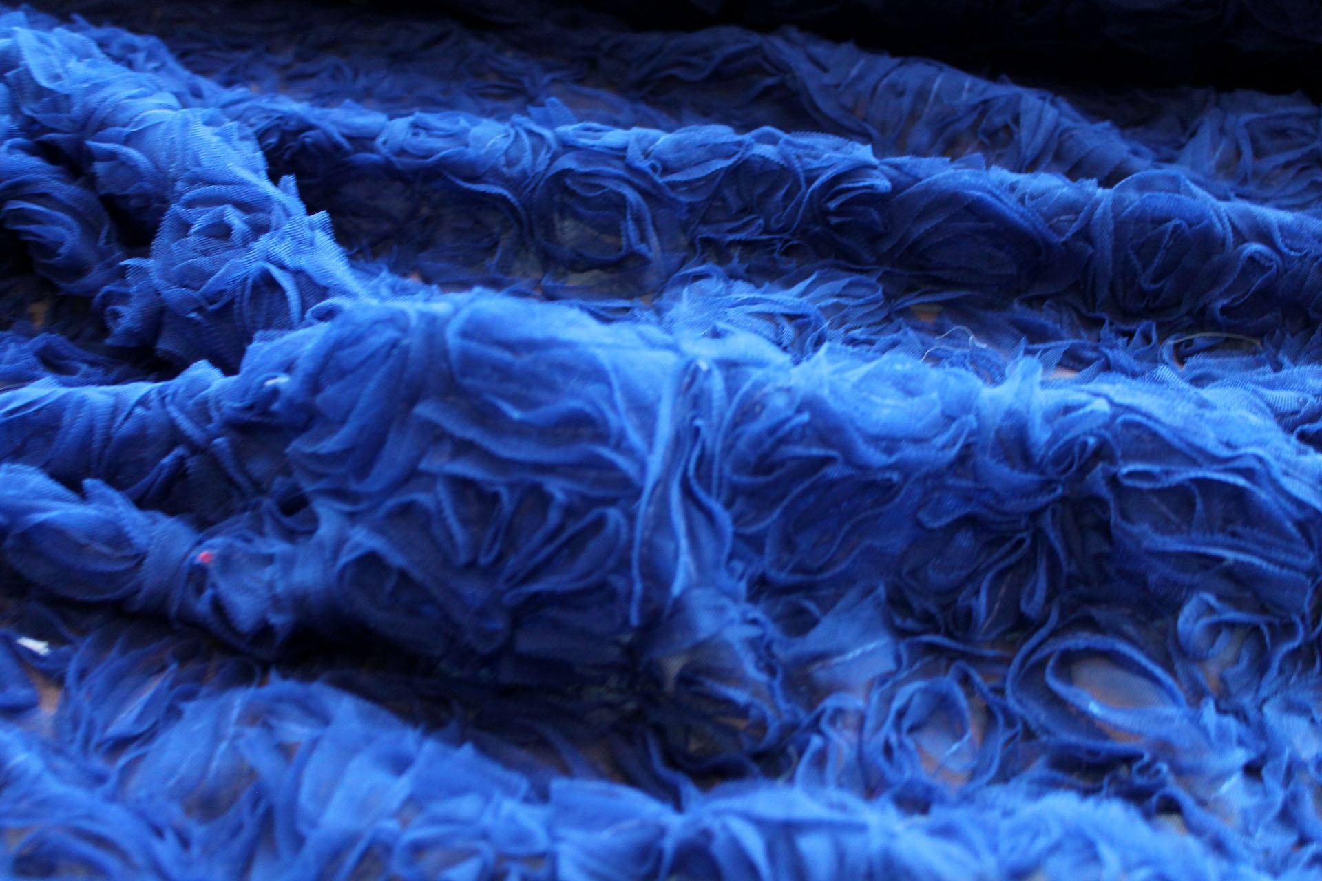 Royal Blue Tulle Applique Flowers fabric, image 8 of 9