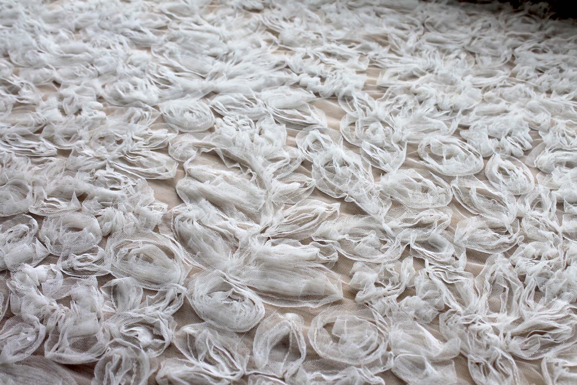 Ivory Tulle Applique Flowers fabric, image 7 of 9