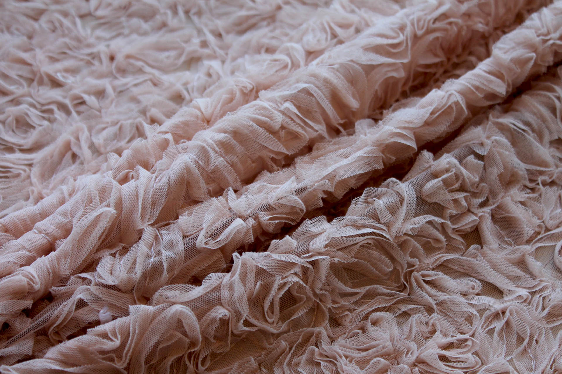 New Nude Tulle Applique Flowers fabric, image 2 of 7